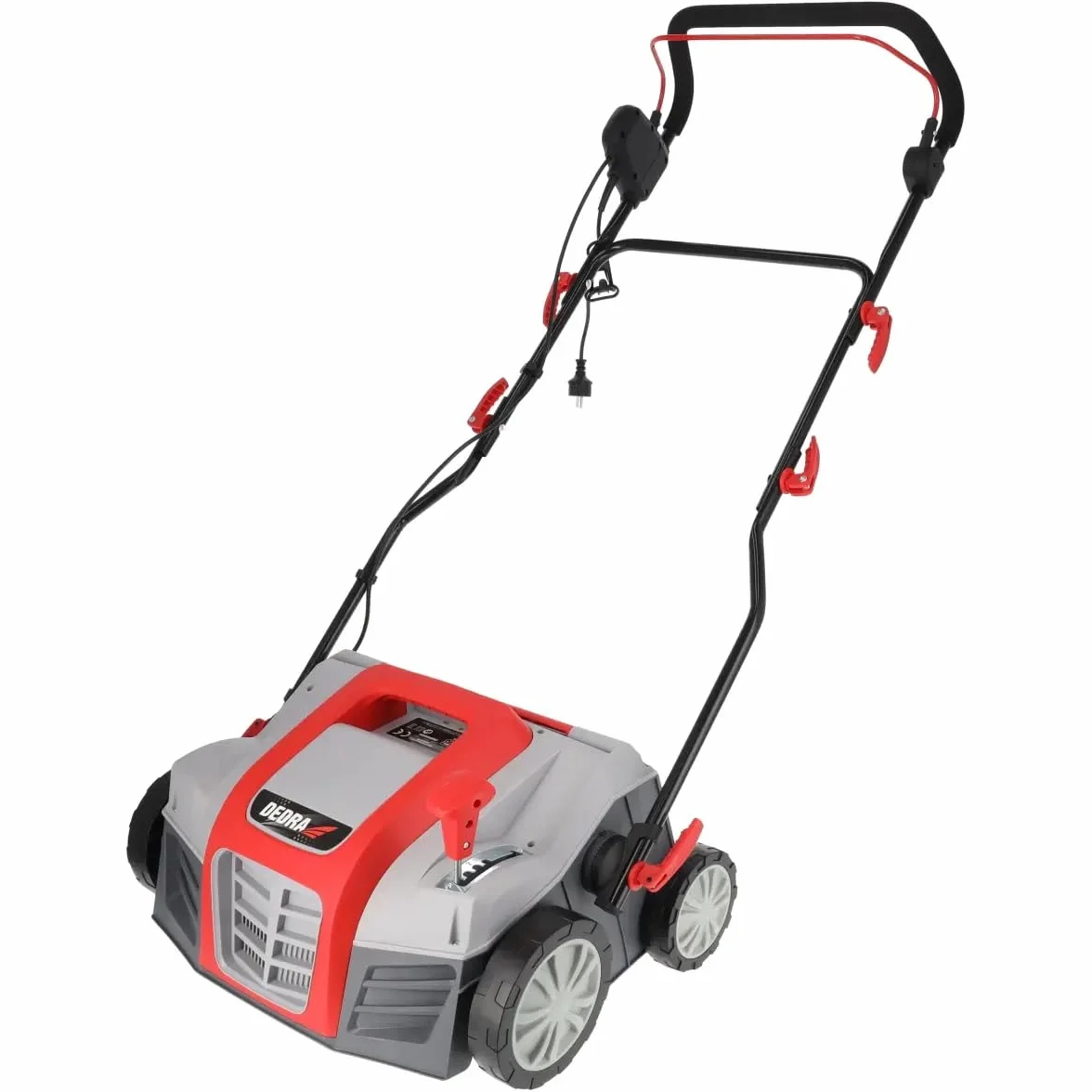 Escarificador aireador eléctrico DEDRA 2000 W, ancho de trabajo 40 cm, bandeja 55 L, ajuste 5 posiciones, rodillo escarificador y aireador, mantenimiento del césped