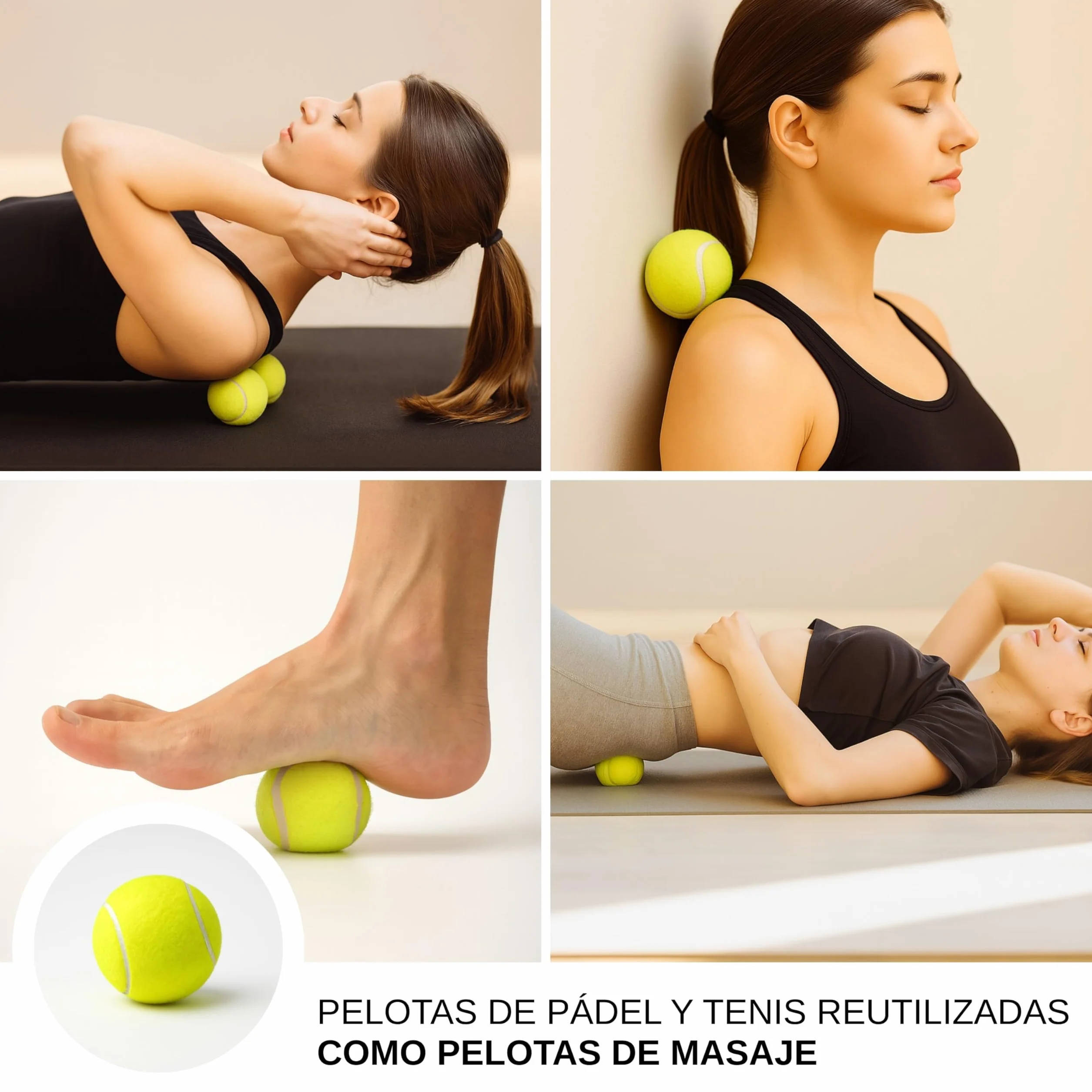 Pelotas de pádel recicladas 72 unidades para principiantes entrenamiento y perros