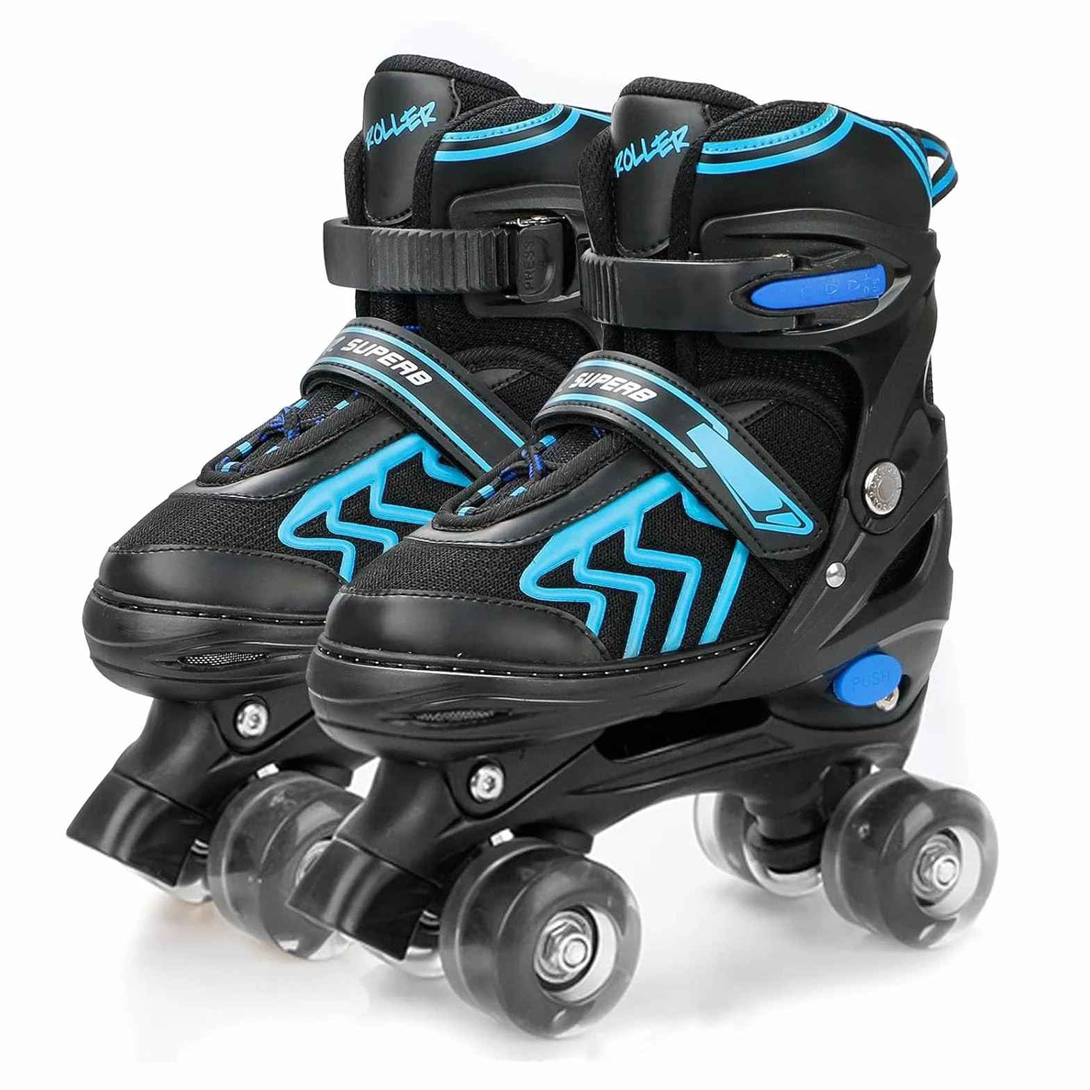 Patines Roller Quad Ajustables con Ruedas Luminosas para Niños Principiantes