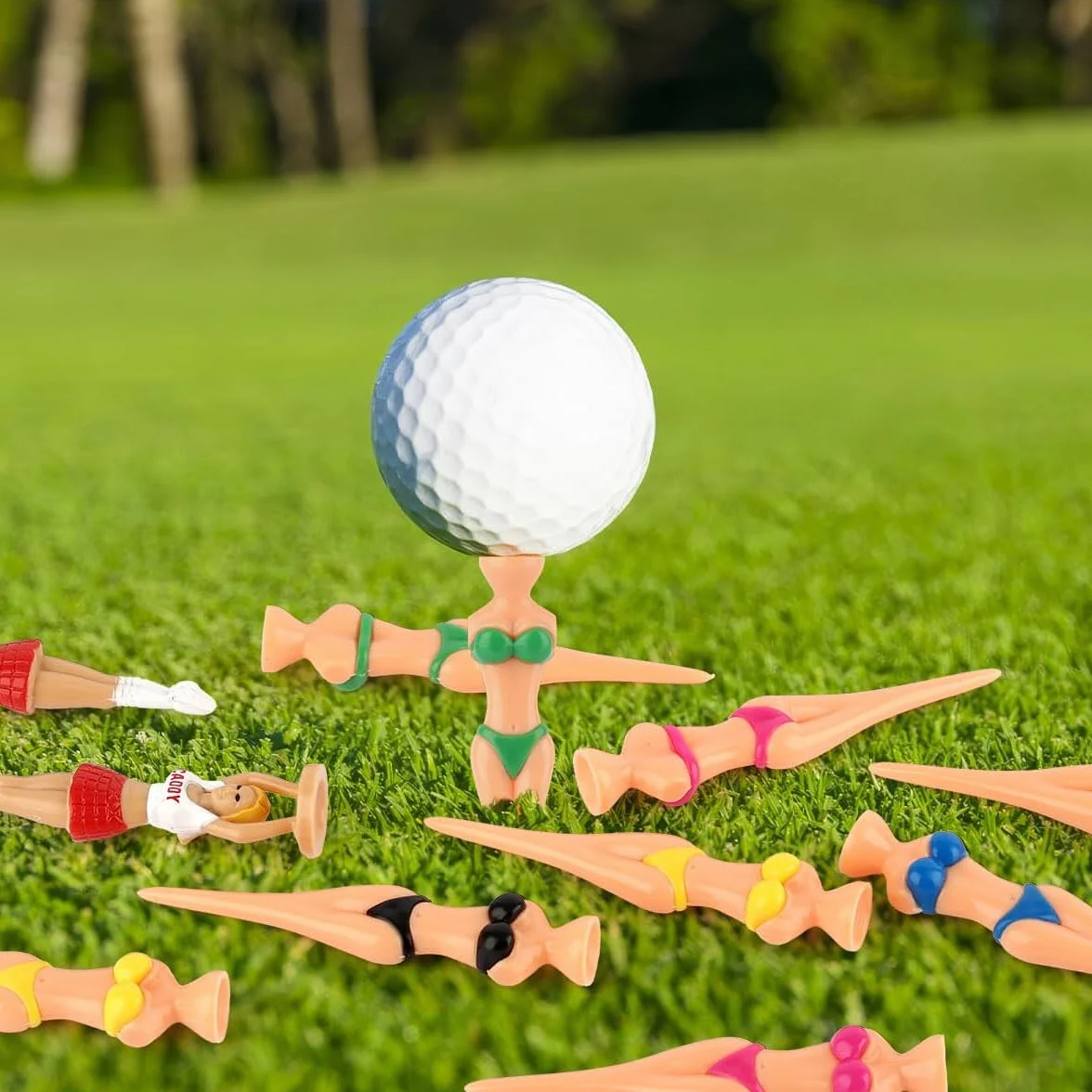 Tees de golf de plástico de colores con pinchos largos resistentes a la rotura