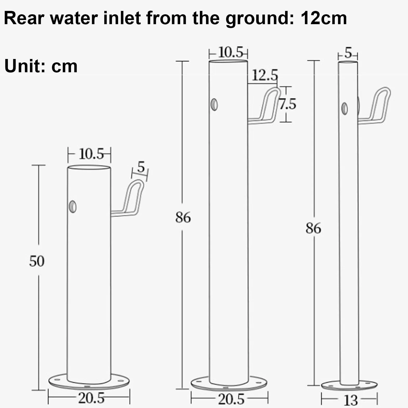 Columna de Agua Independiente para jardín con Soporte para Manguera Exterior,Grifo de Agua montado en el Suelo de Acero Inoxidable 304 anticongelante,Poste del Grifo del Patio,Fuente de Agua Hidrant