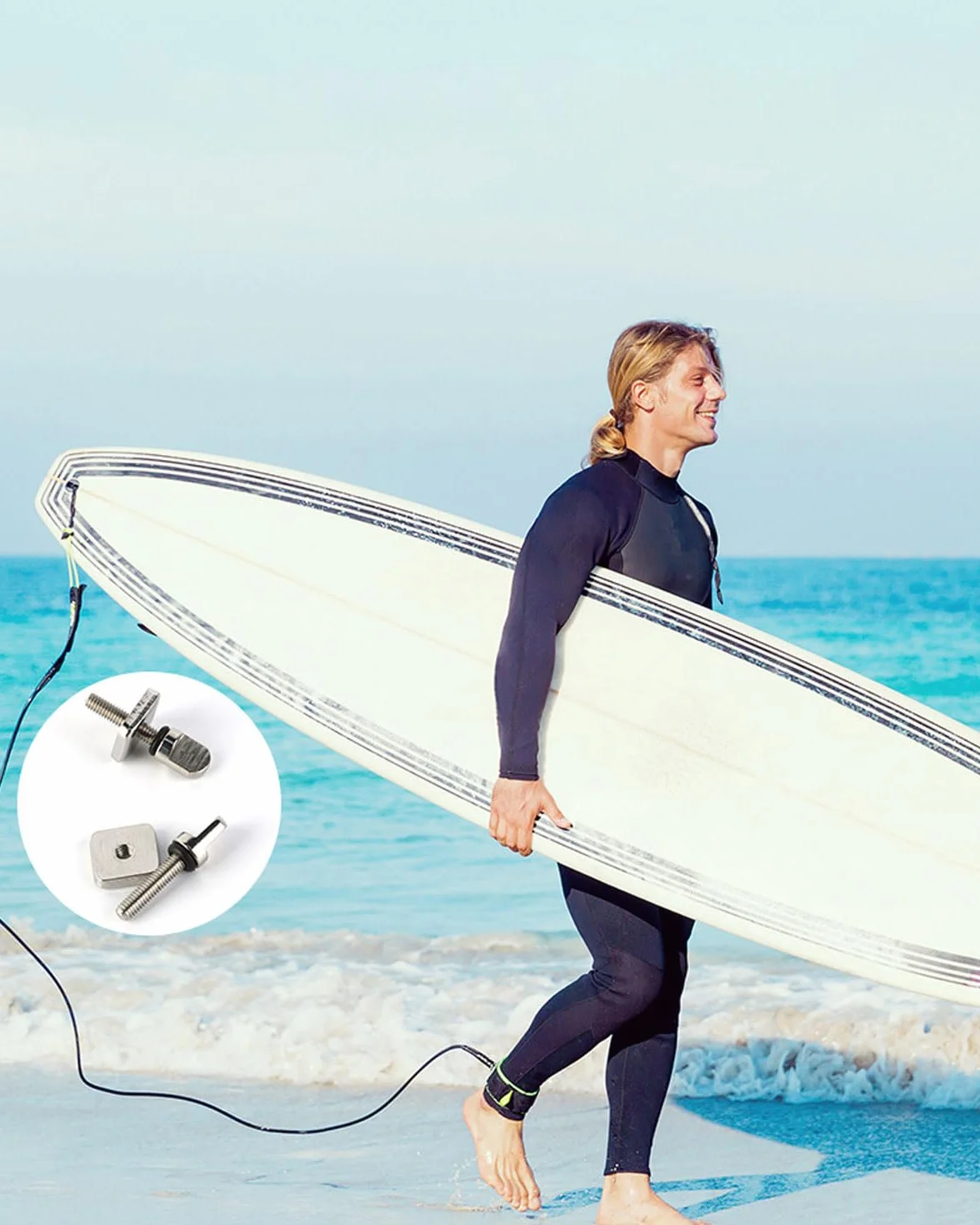 Tornillos para Tablas Surf M4 Acero Inoxidable 4 Piezas Universal Longboard