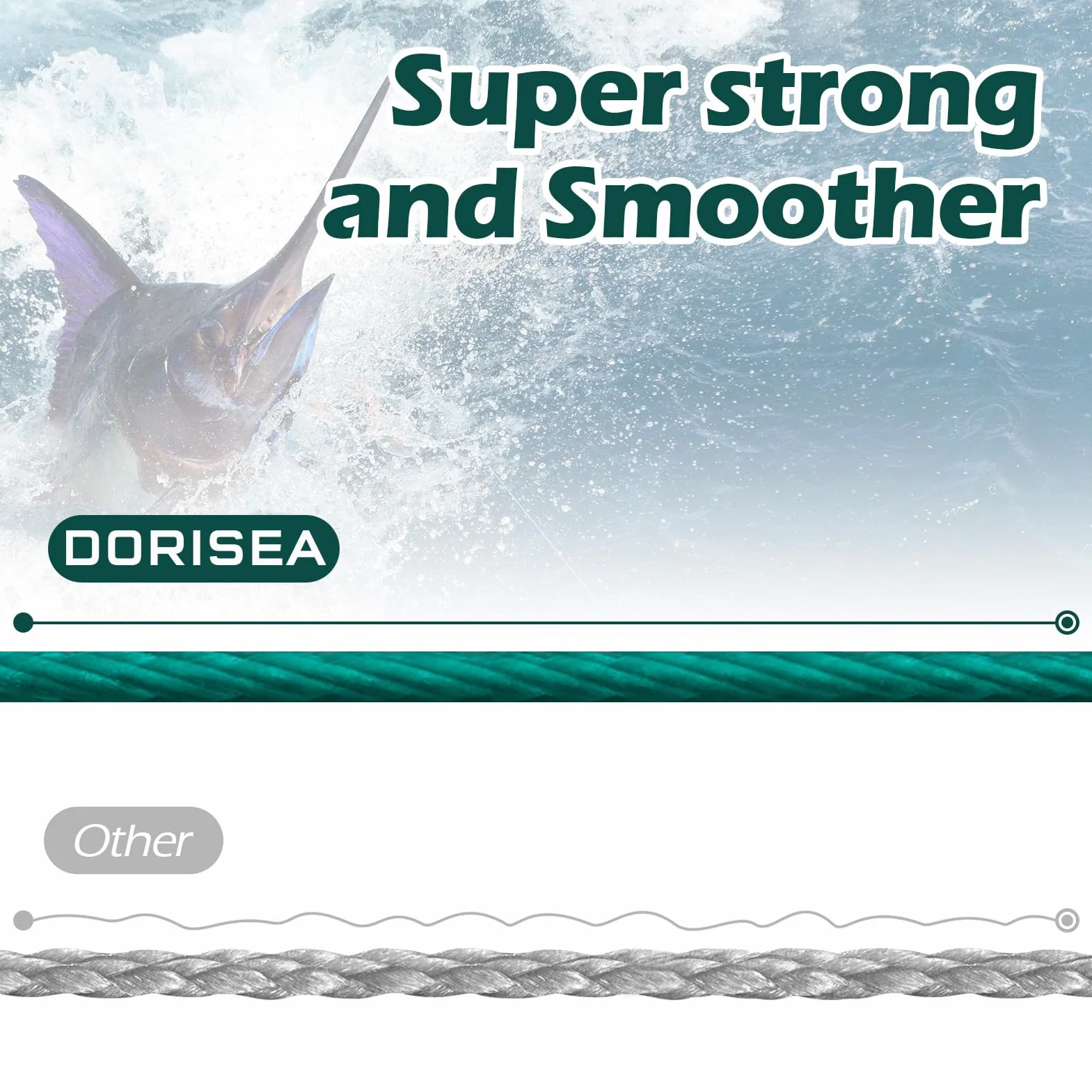 Hilo de Pesca Trenzado 100% PE 300 m, 550 Libras, Cuerda de Pesca Resistente a la abrasión, Cero Estiramiento