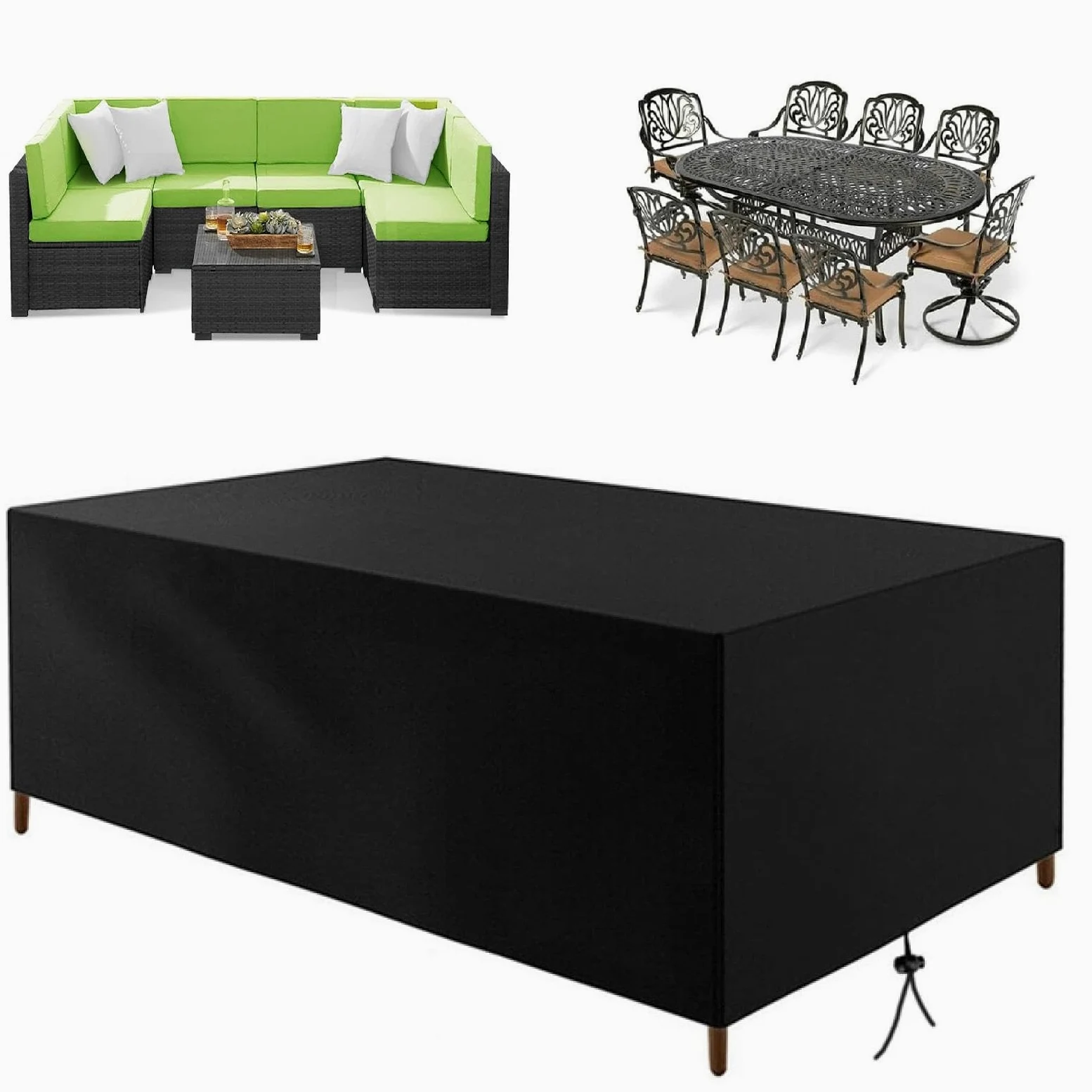 Funda Muebles Jardin 395x335x100cm/LxWxH 420D Oxford Cubierta Impermeable,Funda Para Exterior Tela Impermeable Funda Silla Jardin Exterior Impermeable Para Mesas Sillas Sofás Mobiliario Exterior