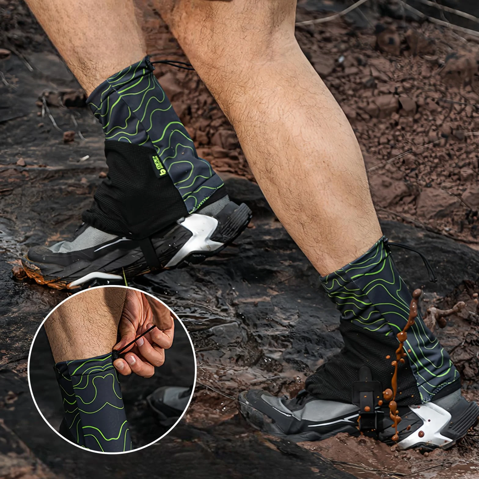 Protección para Zapatos Trail Gaiters Bajos Polainas Senderismo Duraderas para Trail Running y Running