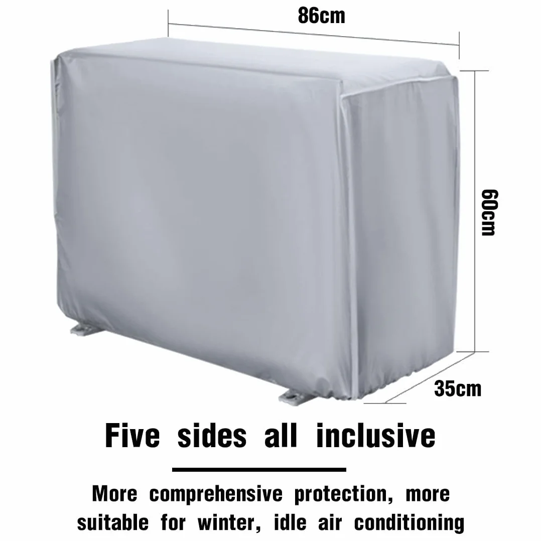 ZKGYUS Funda para Aire Acondicionado Exterior, Cubre Aire Acondicionado Exterior, Impermeable,A Prueba de Nieve,A Prueba de Polvo,Protector Solar (86 x 35 x 60cm)