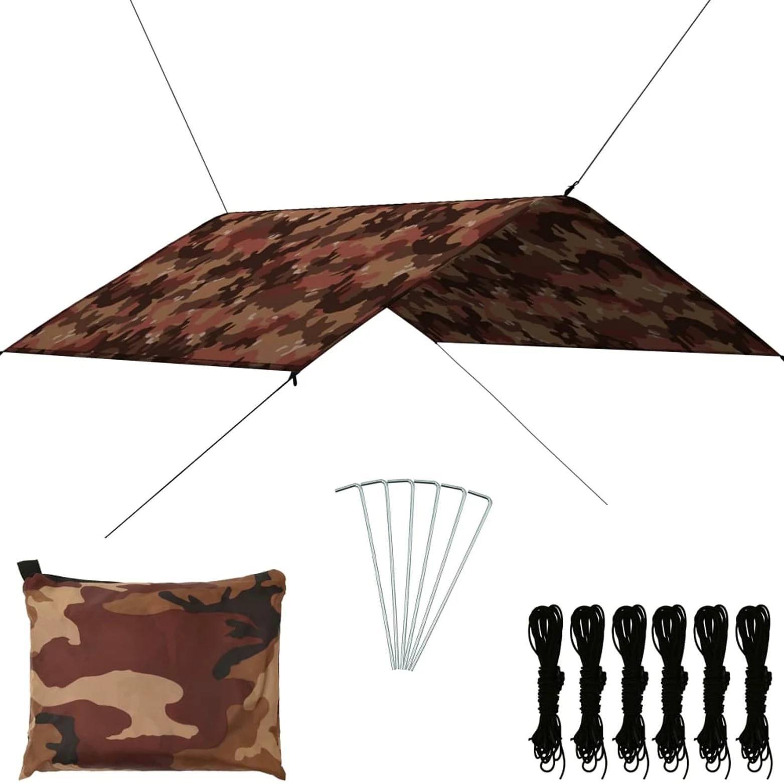 ARKEM Lona de Exterior Camuflaje 4x4 m Impermeable Exterior Lona Camping Toldo Piscina