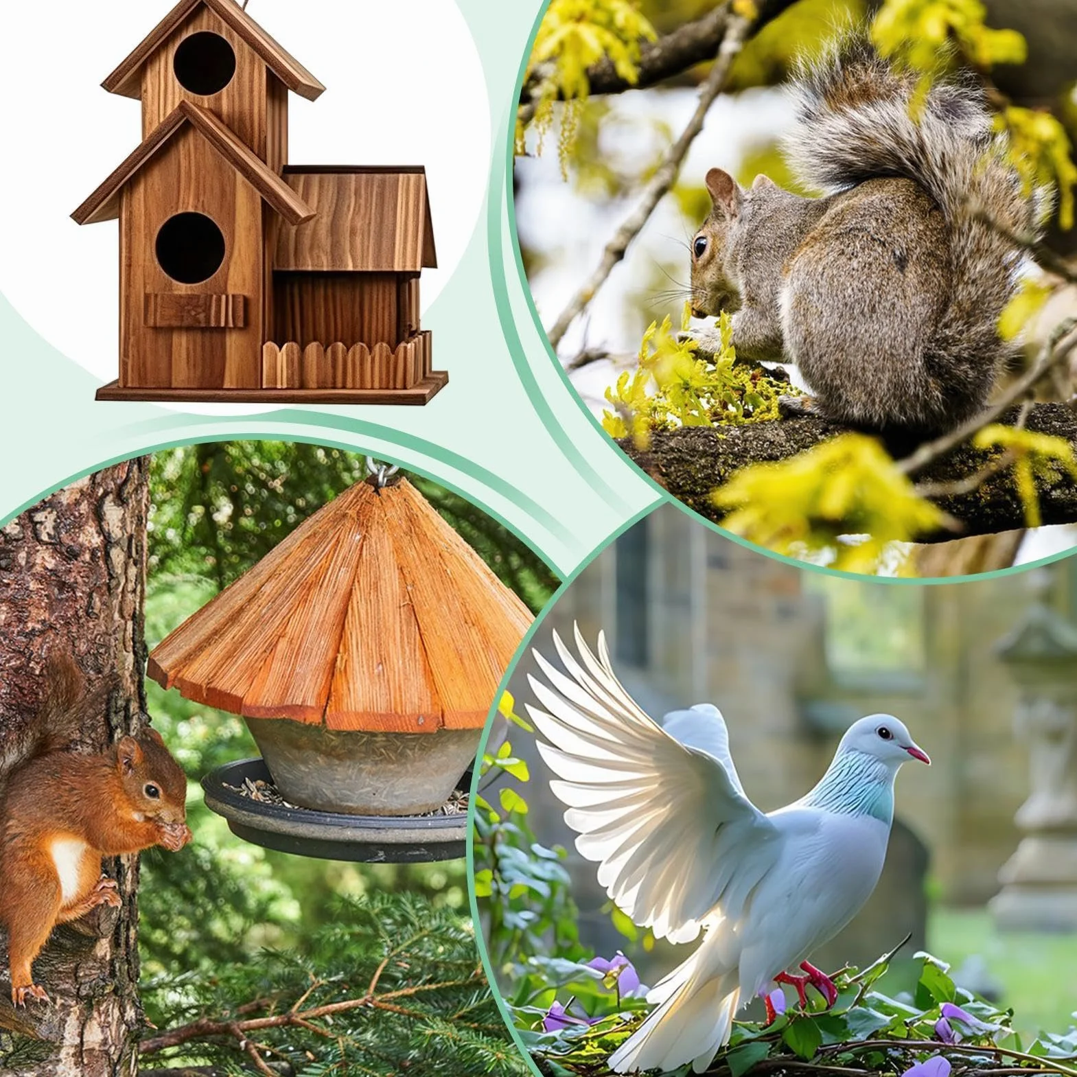 Casita para Ardillas, Cuenco con Toldo Chipmunk - Caseta de Agua para Ardillas,De Exterior, Patio, Jardín, Terraza, Árbol, Ventana, Pícnic, Casa Ardillas, Hogar Pájaros, Zona Juegos