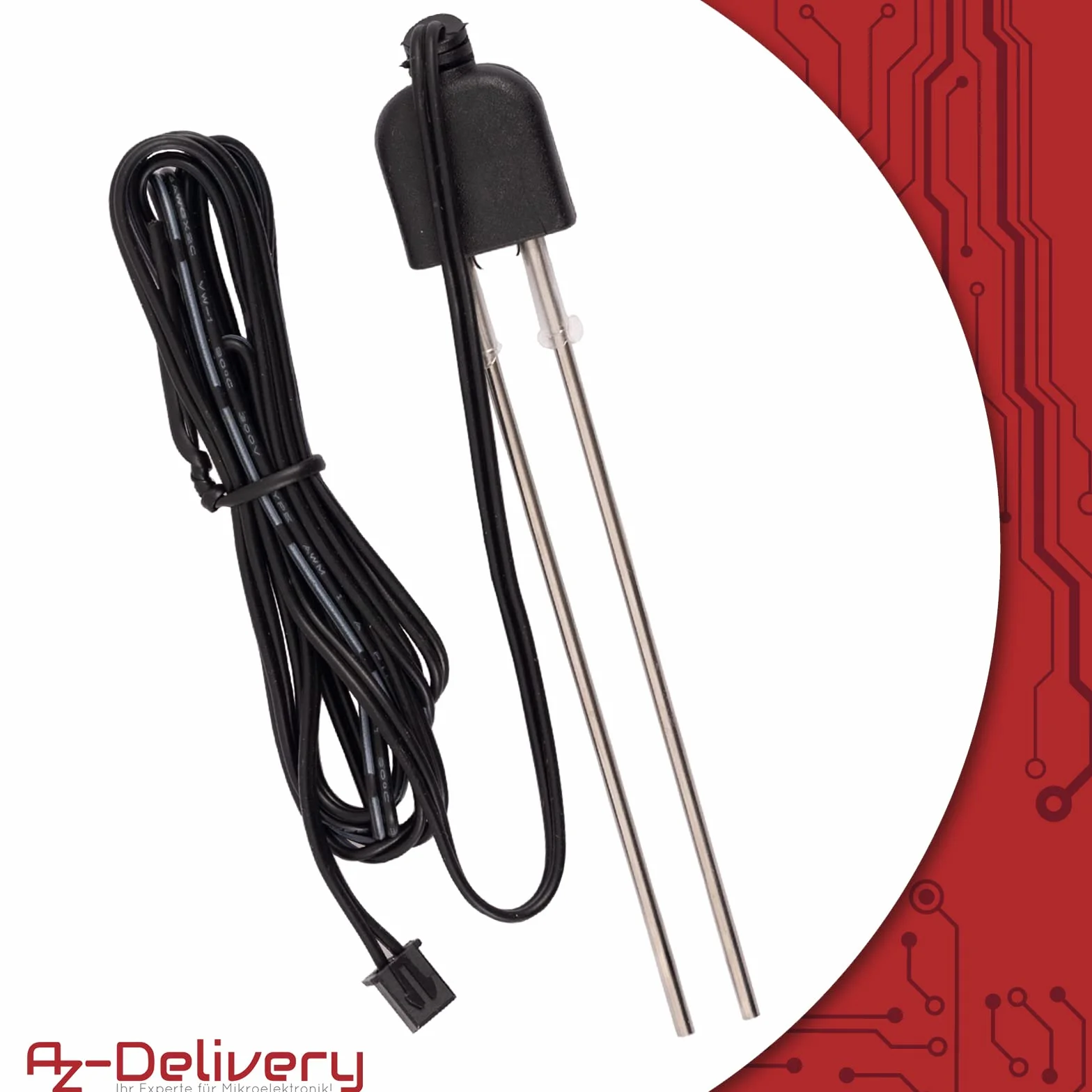 AZDelivery 3 Sensores de Humedad del Suelo con Sonda Anticorrosión para Plantas, Compatible con Arduino y Raspberry Pi, Ideal para Riego Automático