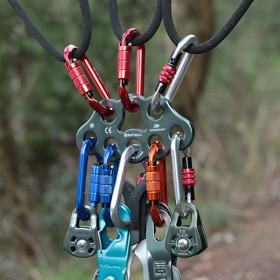 Paw Descender Plate Multi Anchor Point Connector Gear Placa de Aparejo 8 Agujeros para Espeleología Escalada Rescate
