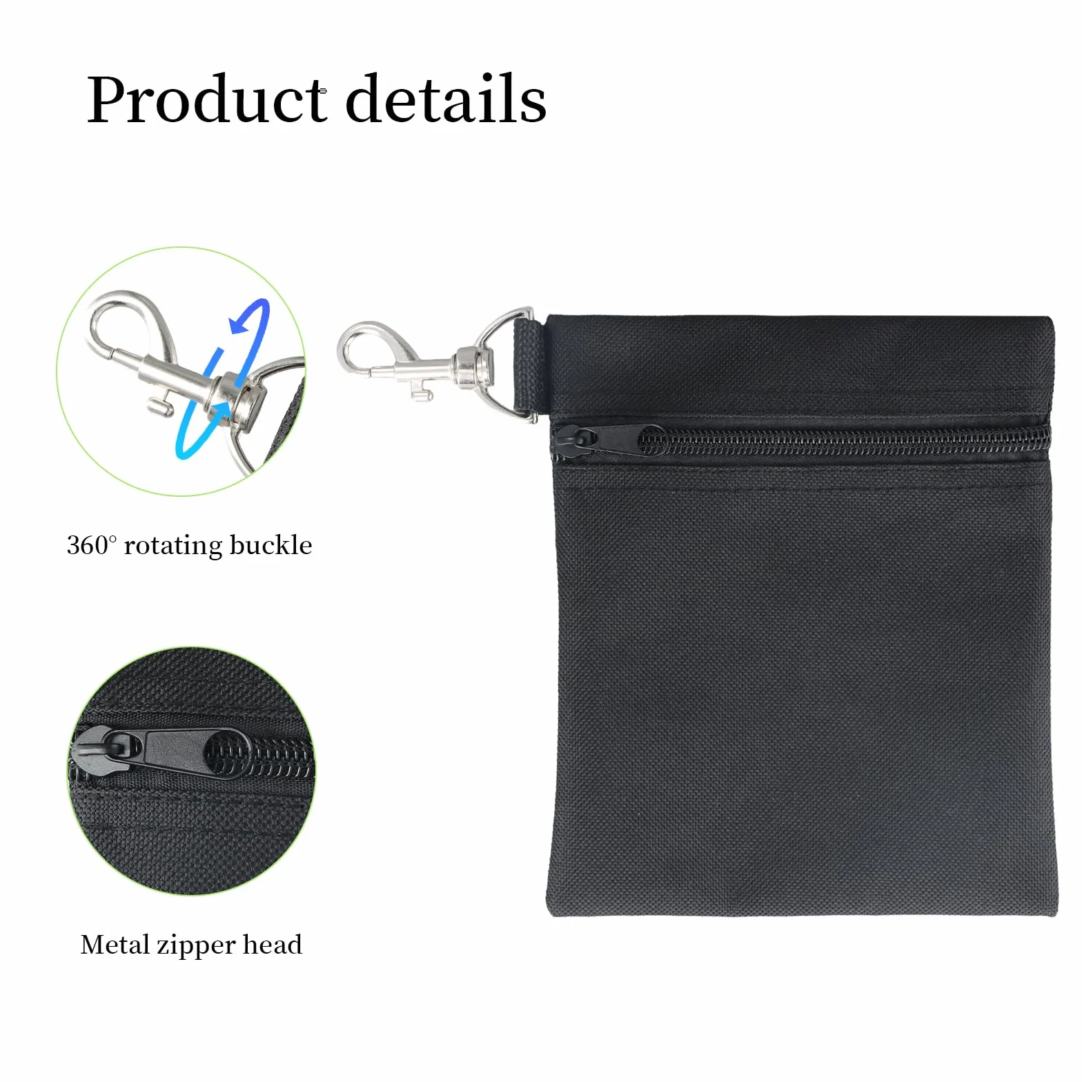 Bolsa para Pelotas de Golf con Cremallera y Clip de Metal