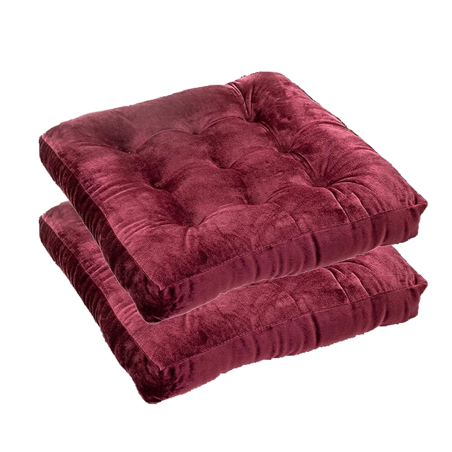 Juego de 2 cojines para sillas de cocina, 18 x 18, cojines para sillas de exterior, paquete de 2, cojines de asiento lavables para sillas de comedor, tela de terciopelo suave, antideslizantes, no se d
