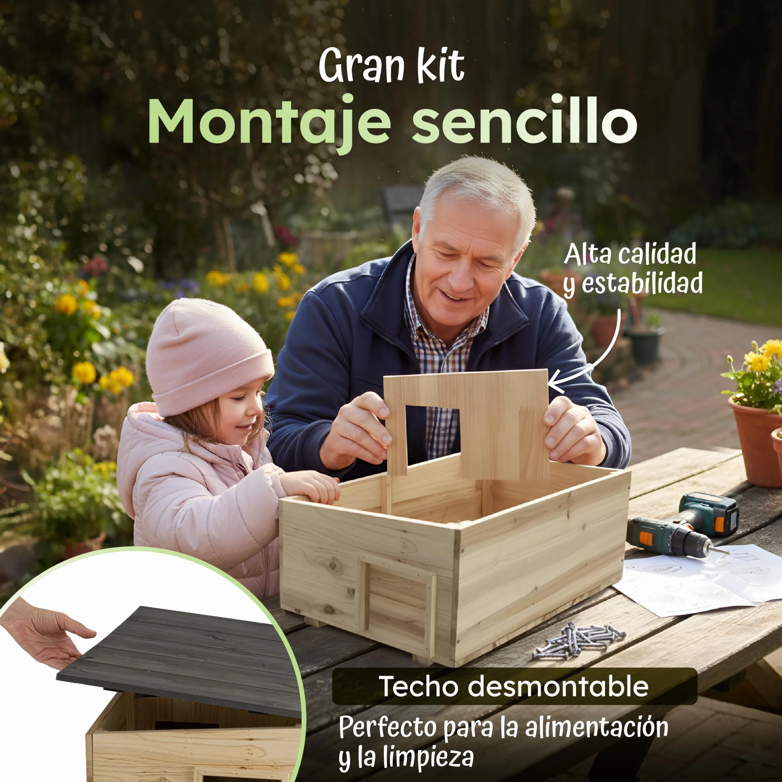 Moorland Casa de hibernación para erizos – Refugio Invierno FSC 54×38 cm con Base, Entrada laberíntica ventilada, Techo extraíble, Resistente al Clima para Uso en jardín