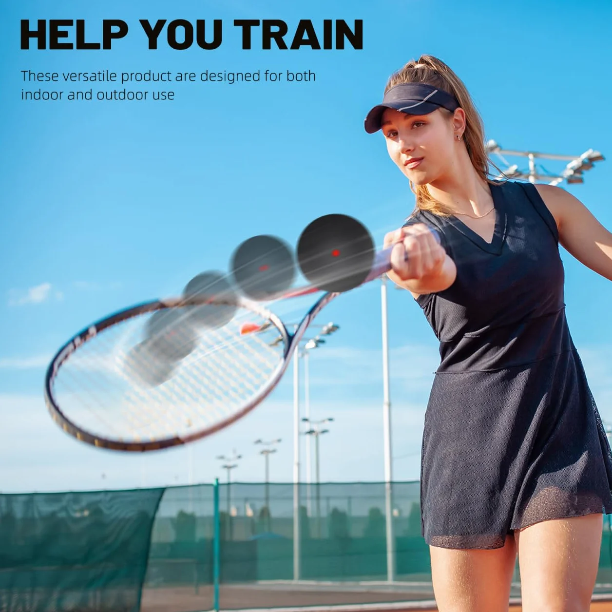 Kisangel 4 bolas de squash 45 mm alta elasticidad entrenamiento competitivo