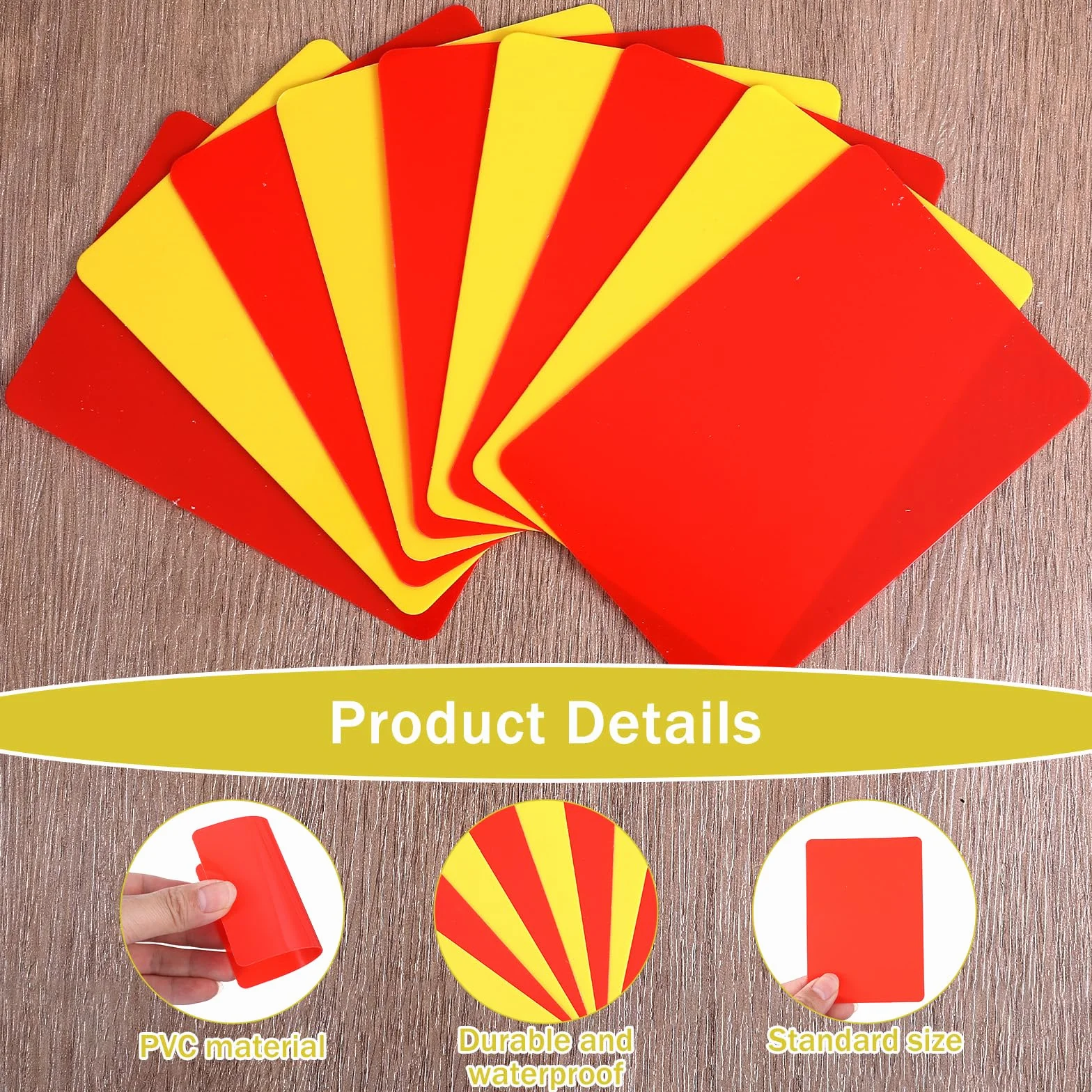 Tarjetas de árbitro de fútbol Bewudy 16 unidades amarillas y rojas de PVC