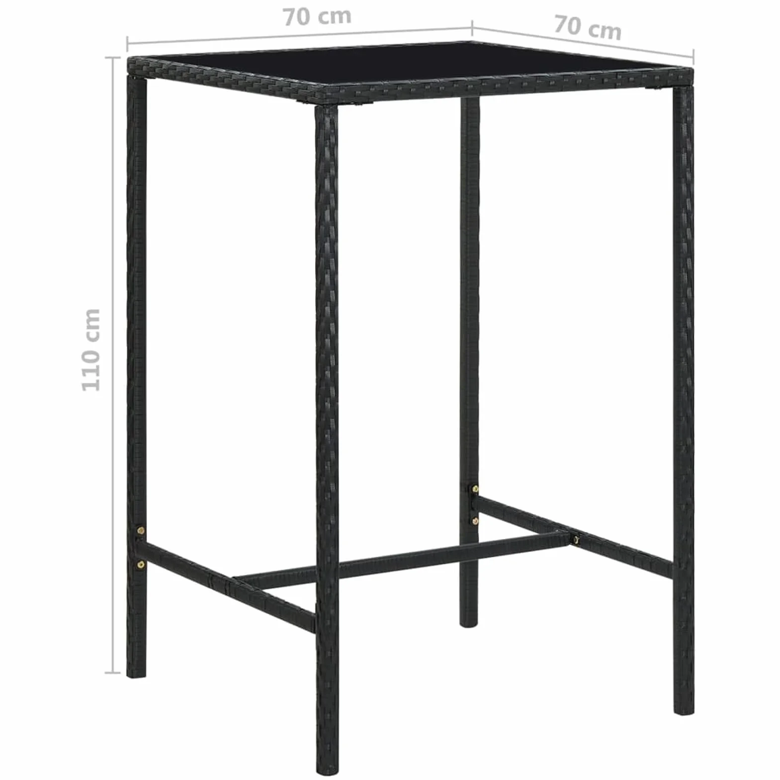 Deufre Muebles de Bar Jardín Exterior 5 pzas,Mesa y Sillas Jardín de Ratán,Mesa y Sillas Exterior,Mesa y Sillas de Bar,Conjunto Mesa y Sillas con Cojines para Jardin y Terraza Negro