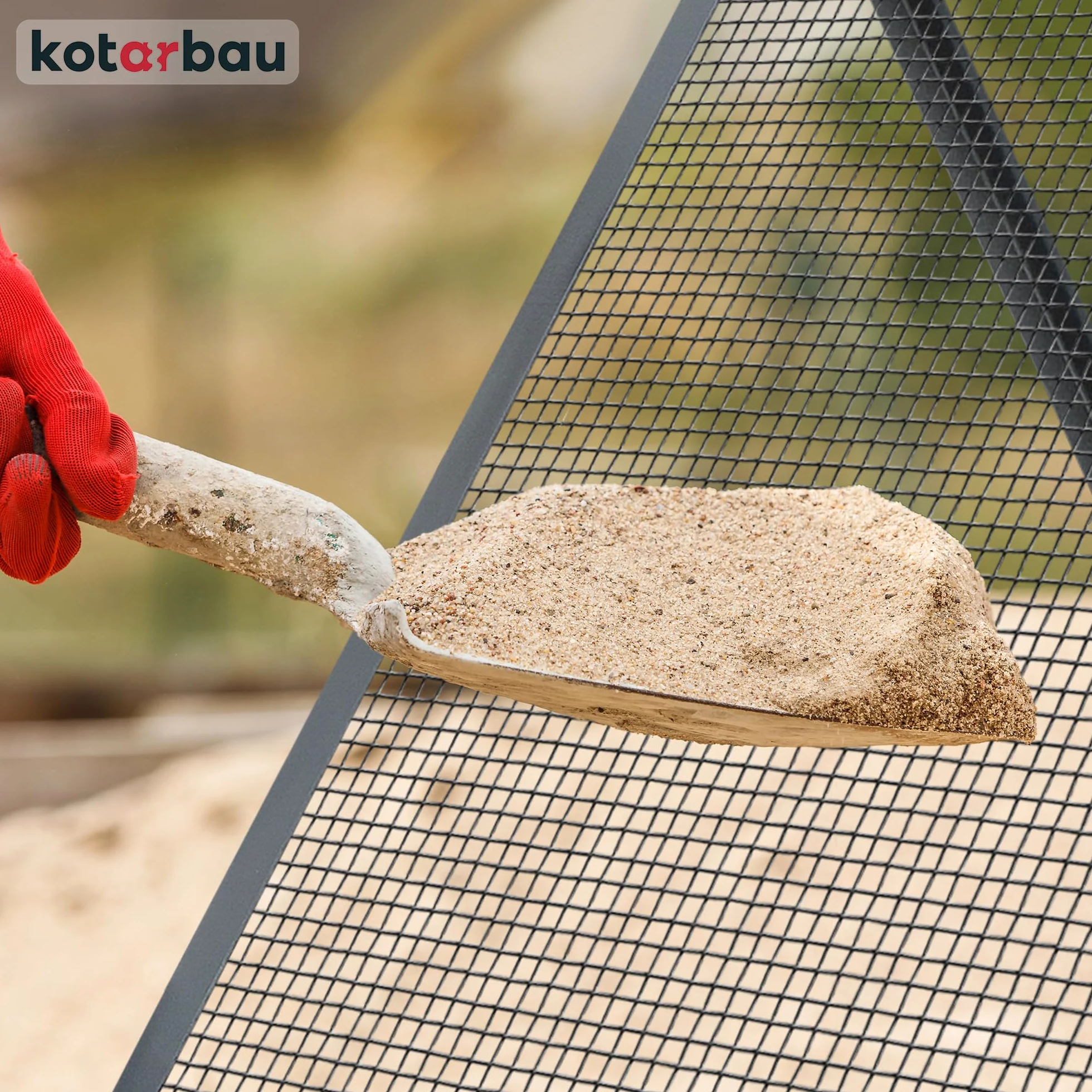 KOTARBAU® Cribas de Arena - Cedazo Arena 10 x 10 mm - Tamiz de Tierra - Acero - 60 x 120 cm - Gris - Criba de Compost