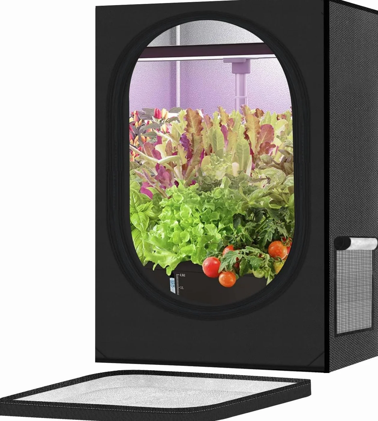 Pequeña tienda de cultivo 45 x 45 x 75 cm para sistema de cultivo hidropónico. Caja de cultivo 600D con mylar altamente reflectante. Un invernadero interior como caja de cultivo para el cultivo de