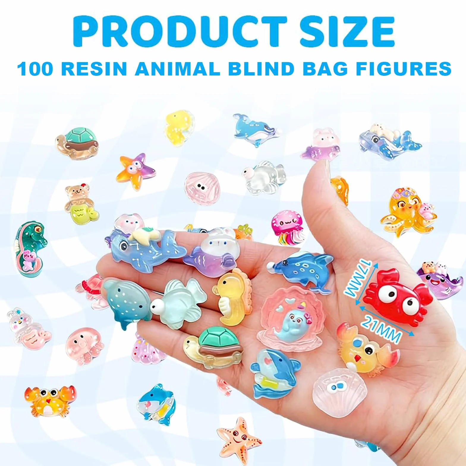 100 Mini Lotes Sorpresa de Animales Luminosos: Modelos de Resina Glow in The Dark, Figuras de Océano y Granja, Miniaturas para Decoración de Jardines Temáticos, Diseño Aleatorio