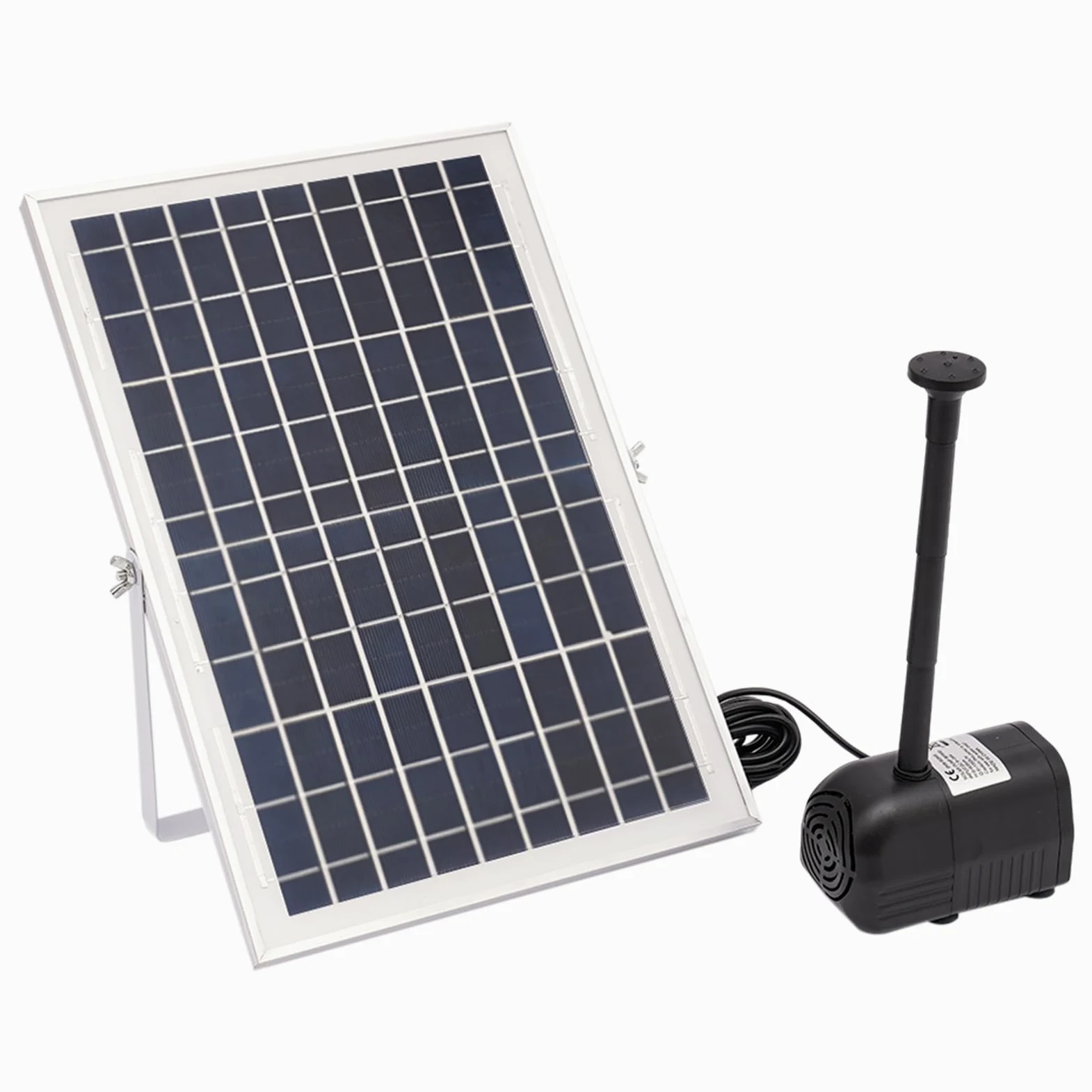 Fuente solar de 10 W, bomba solar de 1000 l/h, IP68, bomba solar para estanque con panel solar de 17 V, altura de extracción de 1,5 m, bomba de agua sin escobillas para jardín, estanque