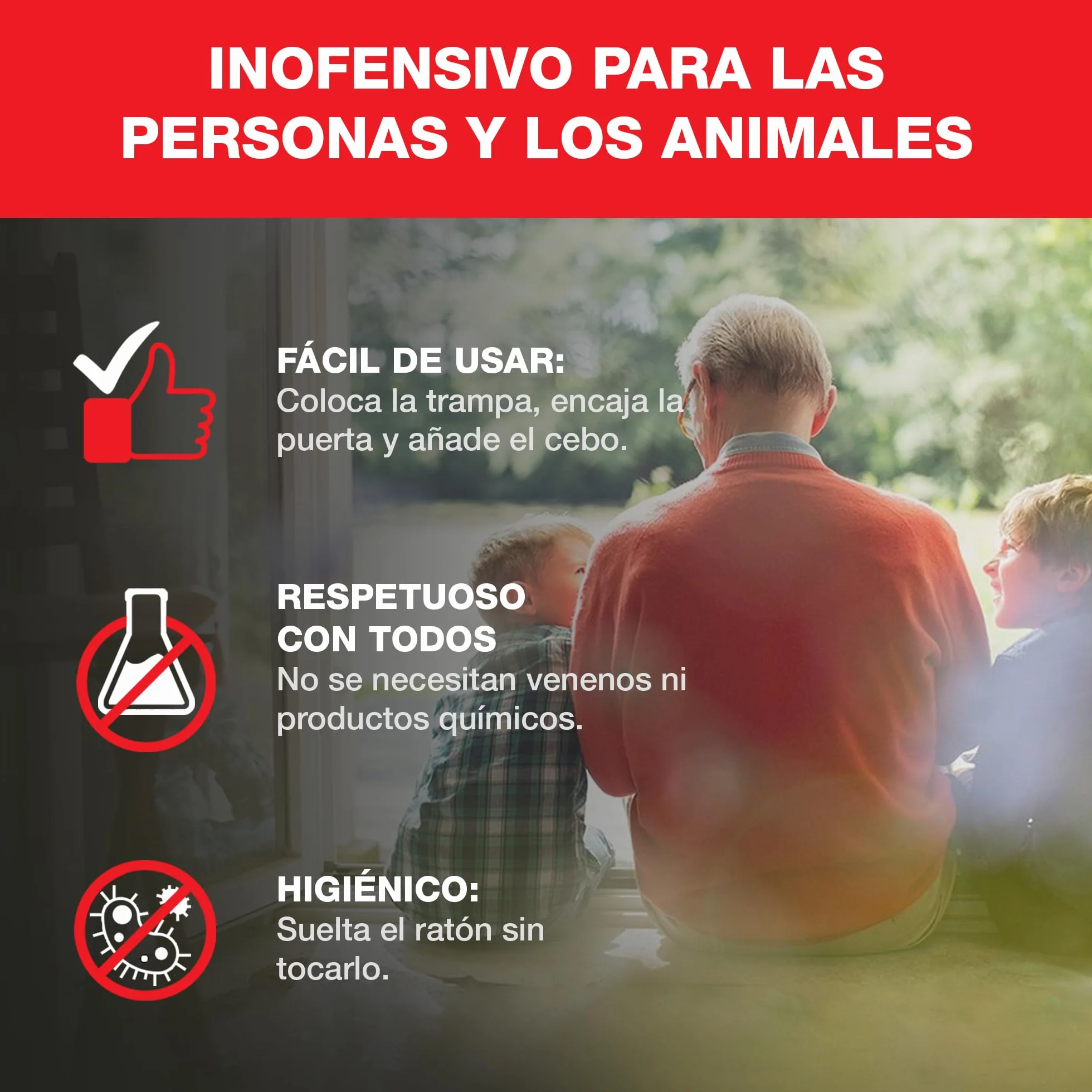 SWISSINNO Jaula para Ratones, Construida en madera y metal, Atrapar + soltar, Diseño seguro, Uso interior y exterior, Segura para niños y mascotas, Fabricado en Europa, 1x Trampa