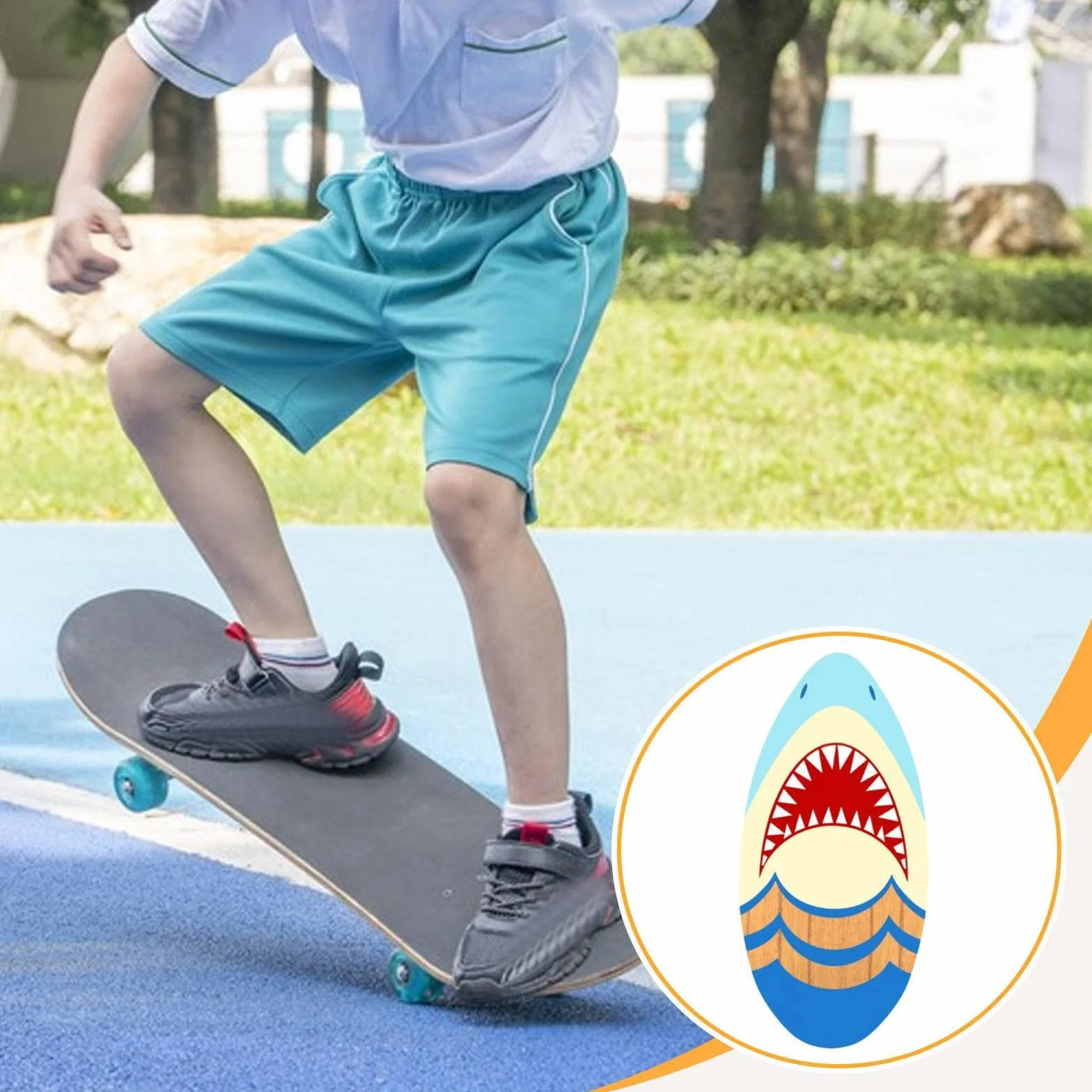 Fenteer Tabla de Skim de Madera para Niños Tabla de Surf Pequeña Juguete Acuático con Acabado Brillante