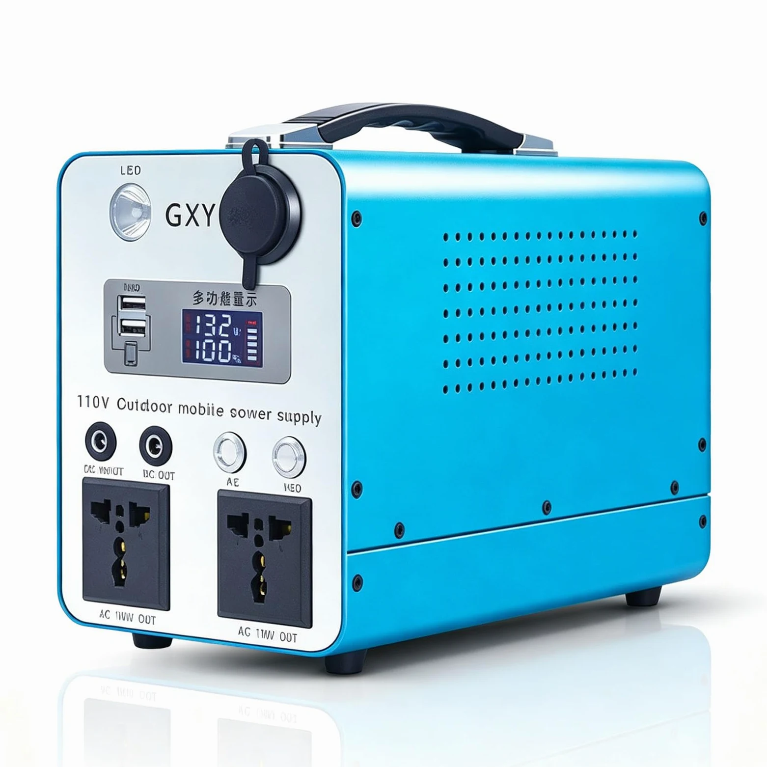 Estación de energía de Onda sinusoidal Pura de 300 W/500 W 500w | 2000 ciclos de vida, dos tomas de corriente alterna, salida para cochera de 12 V, para acampar y trabajar en el campo.
