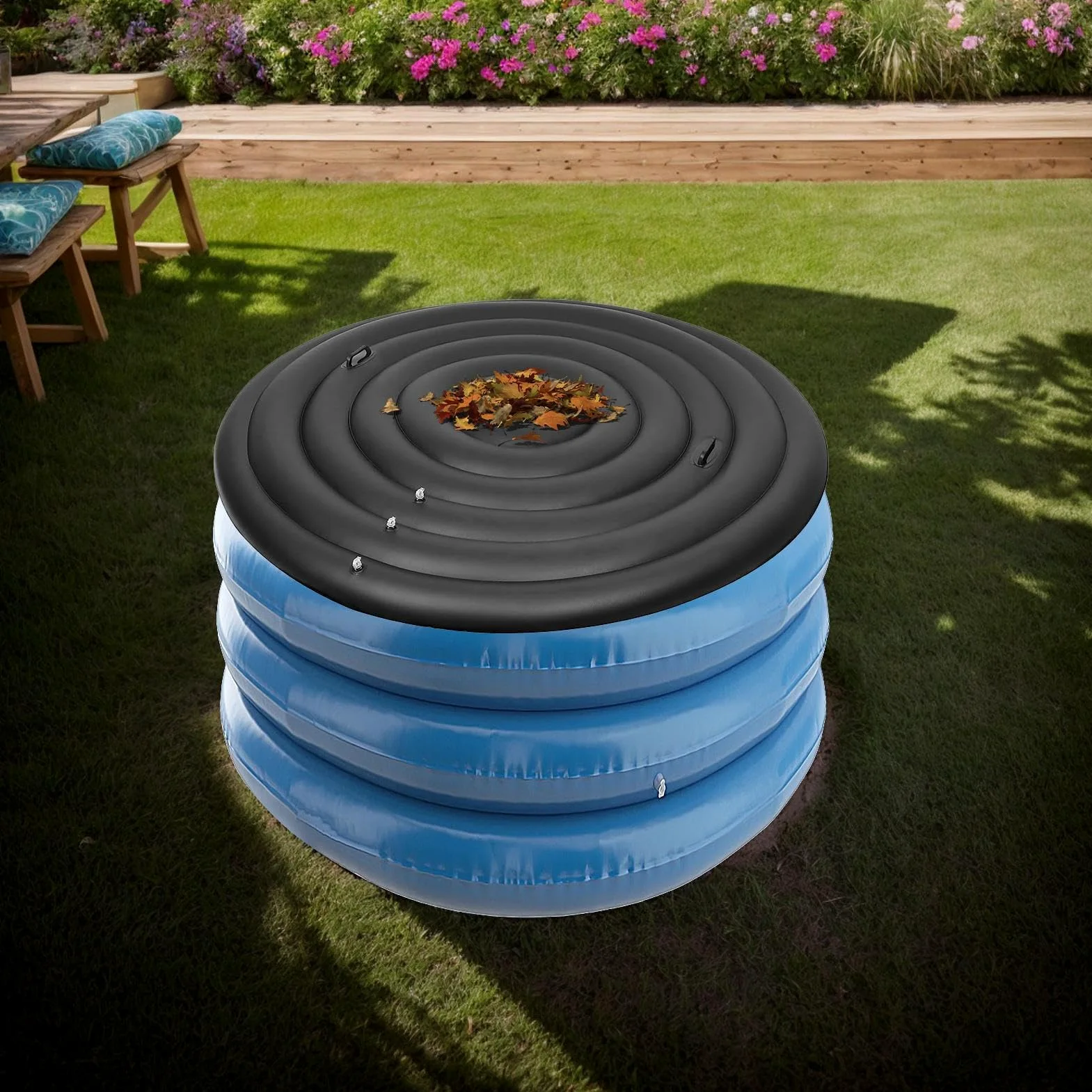 Cubierta para bañera de hidromasaje Hinchable Protector de Bañera Inflable | Protector Térmico de para Patio Jardín Apartamento Camping Baño Terraza Interior Exterior