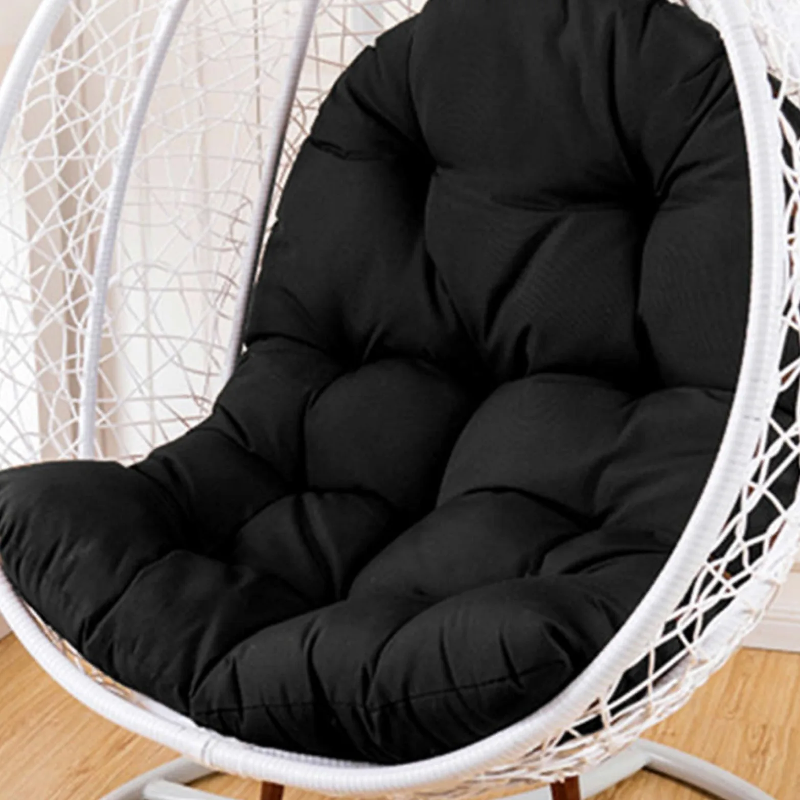 Silla de huevo negro transpirable, de repuesto, resistente a la intemperie, impermeable, para uso en interiores y exteriores, patio, conserva, balcón
