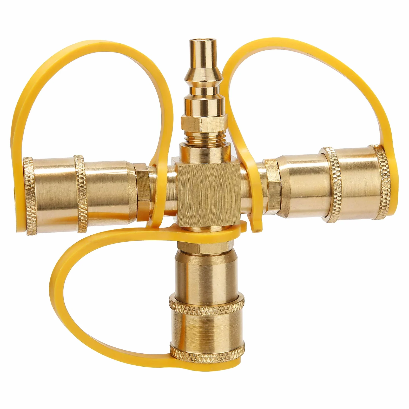 Adaptador Divisor En Y De Propano RV 1/4 Pulgadas, 3 Vías, Conector Rápido Manguera Para Parrilla