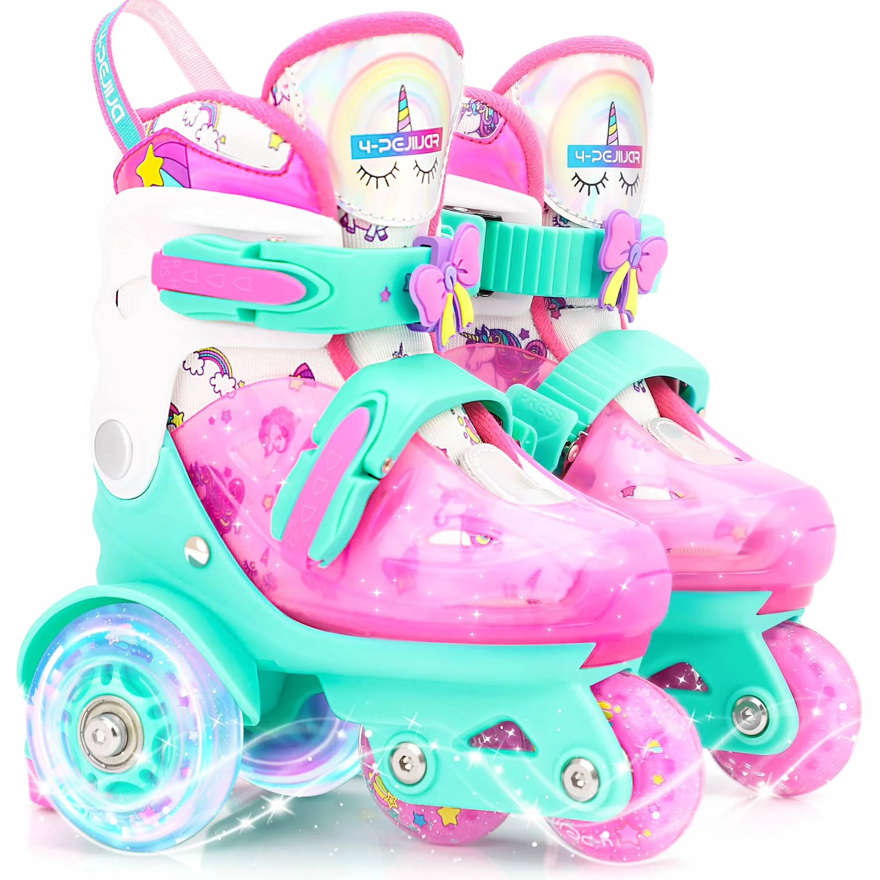 Patines Ajustables 3 Ruedas con Ruedas Luminosas Unicornio Dinosaurio Sirenita para Niñas Principiantes