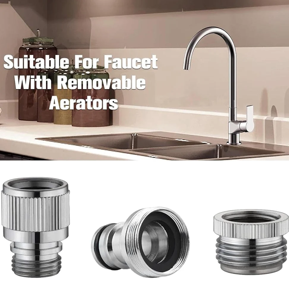Juego de adaptadores de grifo giratorio para manguera de jardín con conector rápido y arandela portátil, ideal para mangueras de ducha y baño de mascotas, modelo 2025