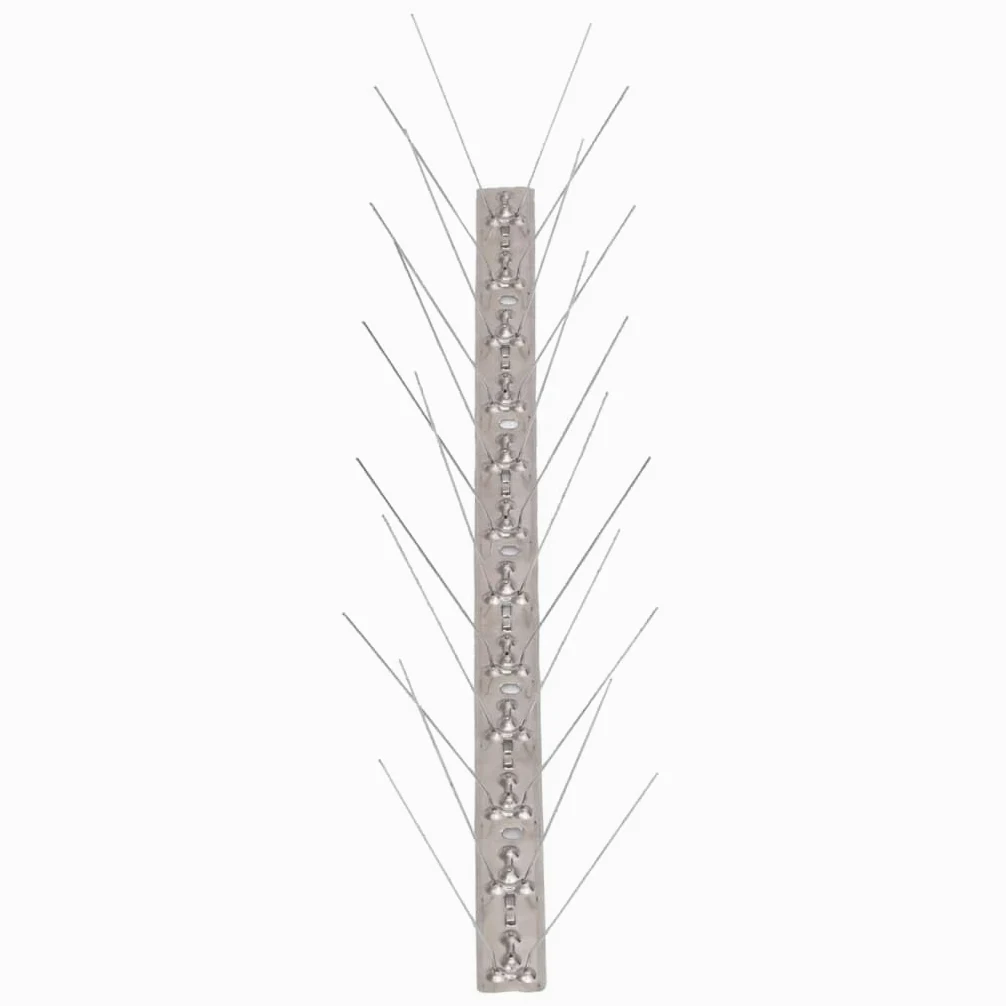 Juego de 20 púas antipalomas de acero inoxidable, 10 m, 4 filas, para jardín, terraza, balcón, desván, ahuyentador de animales, antipájaros, sin veneno, resistente a la intemperie, defensa