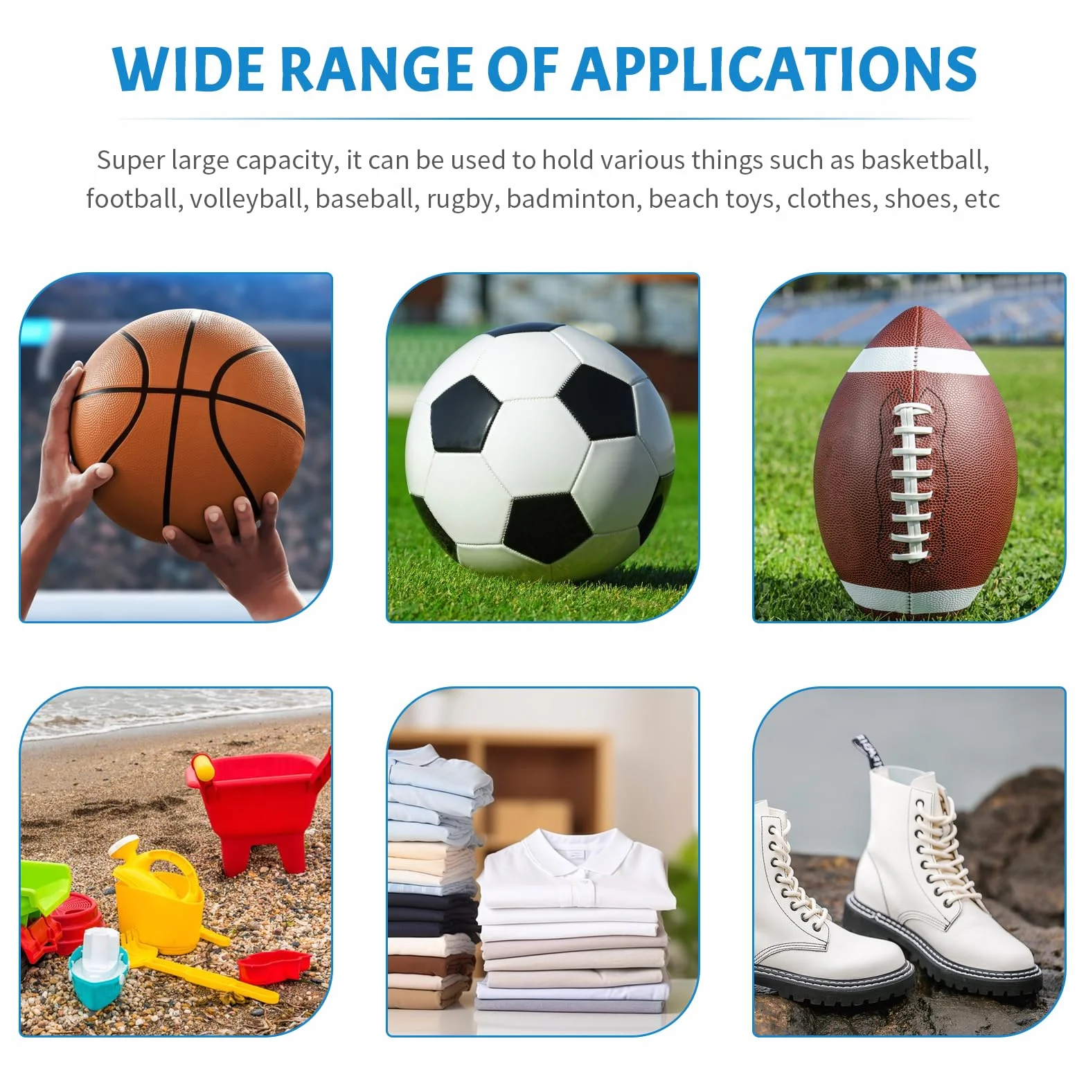 Bolsa Grande para Balones Impermeable con Cordón para Entrenamiento de Fútbol