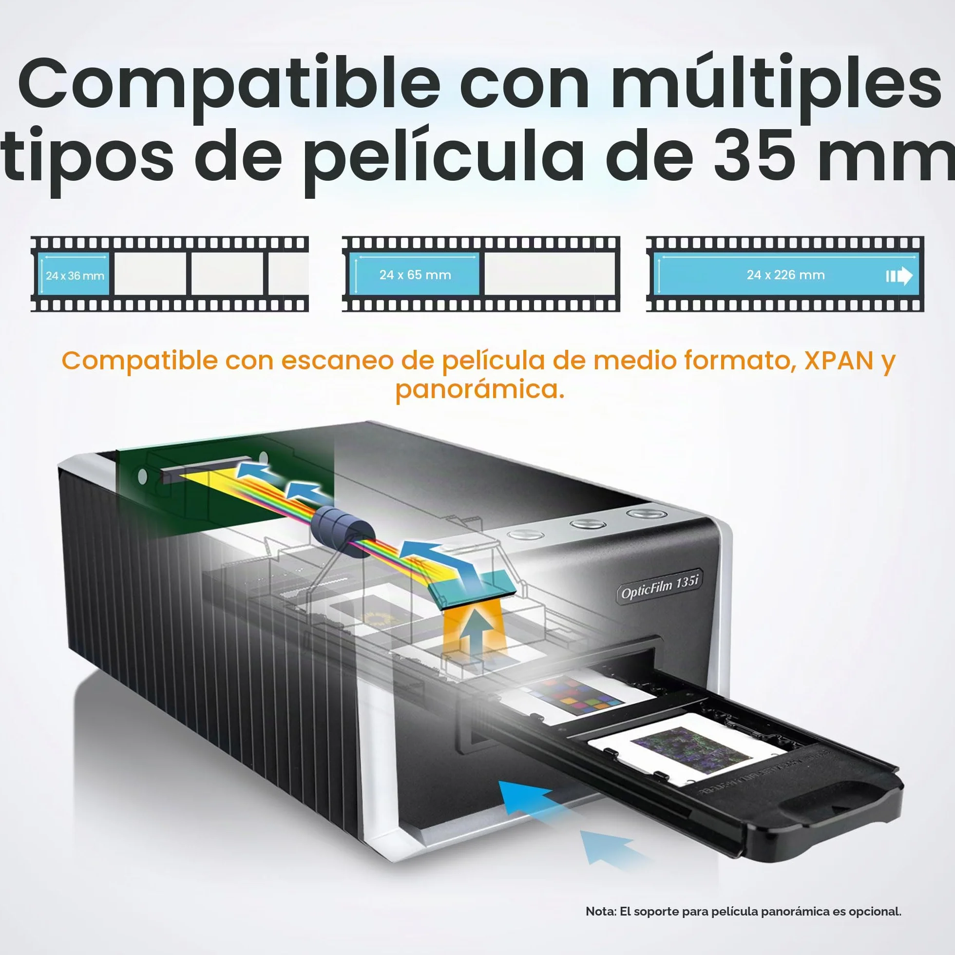 Plustek OpticFilm 135i Escáner automático de películas y diapositivas 35 mm