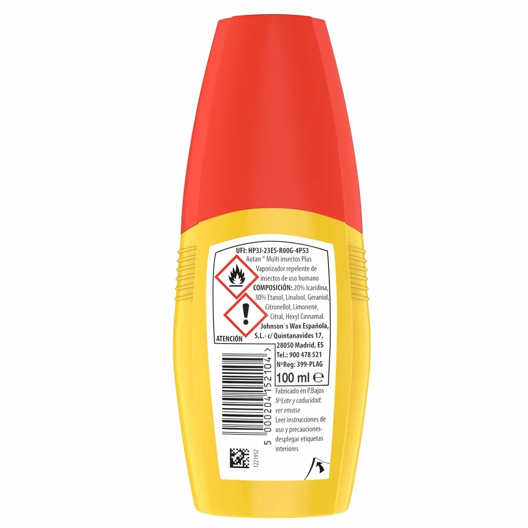 Autan Multi Insectos Vaporizador Repelente Mosquitos, Proteccíon contra Mosquitos Común, Tigre y Garrapatas, Hasta 8h de Protección, Dermatológicamente Probado, 1x100 ml