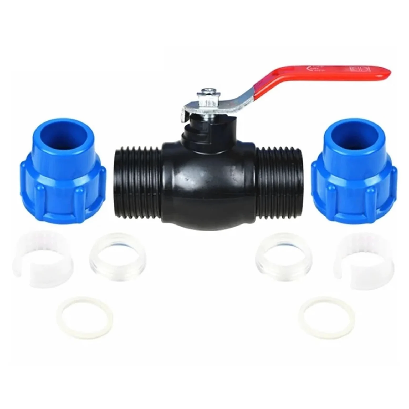 Divisor de agua del grifo de tubo de PE, Conector de válvula de bola rápida de plástico, accesorios de tubería de agua for riego de jardín y agricultura, 20/25/32/40/50mm(Blue,63mm)