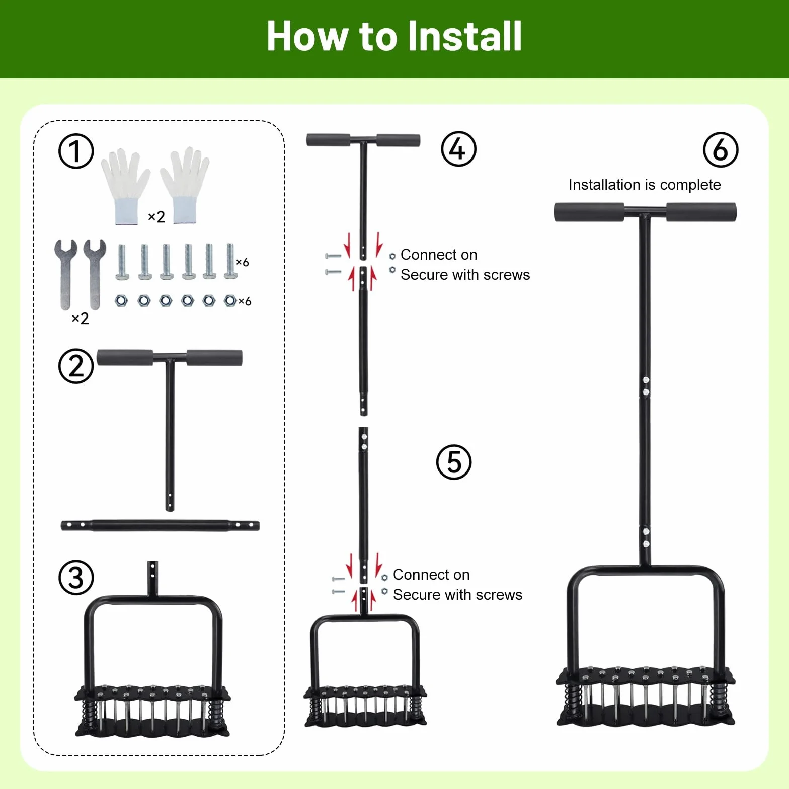 EPROICKS Aireador De Césped,Escarificador De Cesped,Escarificador Manual con 14 Púas, Capaz De Penetrar 6,8 Cm En El Suelo; Ideal para Jardines, Aireación De Césped y como Herramienta De Jardinería