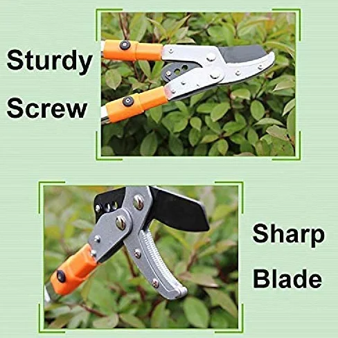 Tijeras de podar telescópicas para árboles de jardín, corte fácil para tijeras de podar de calidad para jardinería, tijeras de podar de trinquete resistentes, extensibles de 66 a 101 cm para toda