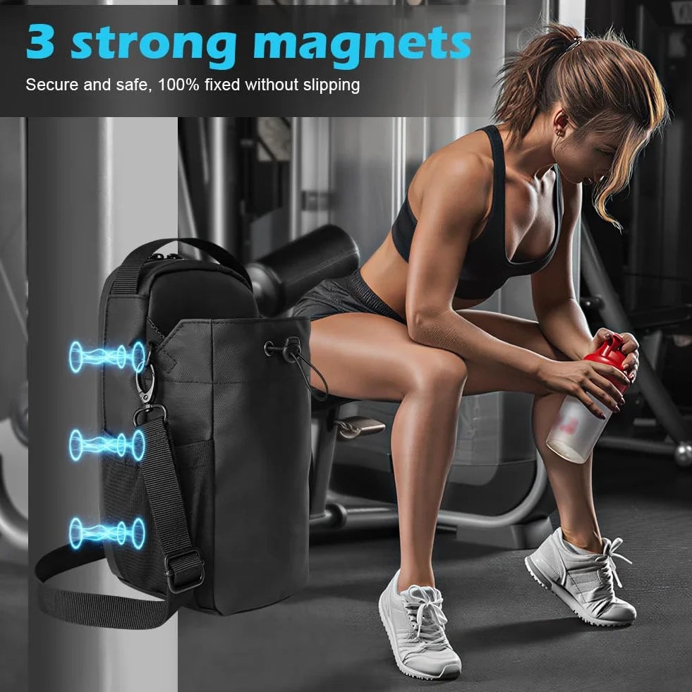 Magnetyczna torba sportowa z uchwytem na butelkę, torba na siłownię, magnetyczny uchwyt na butelkę sportową