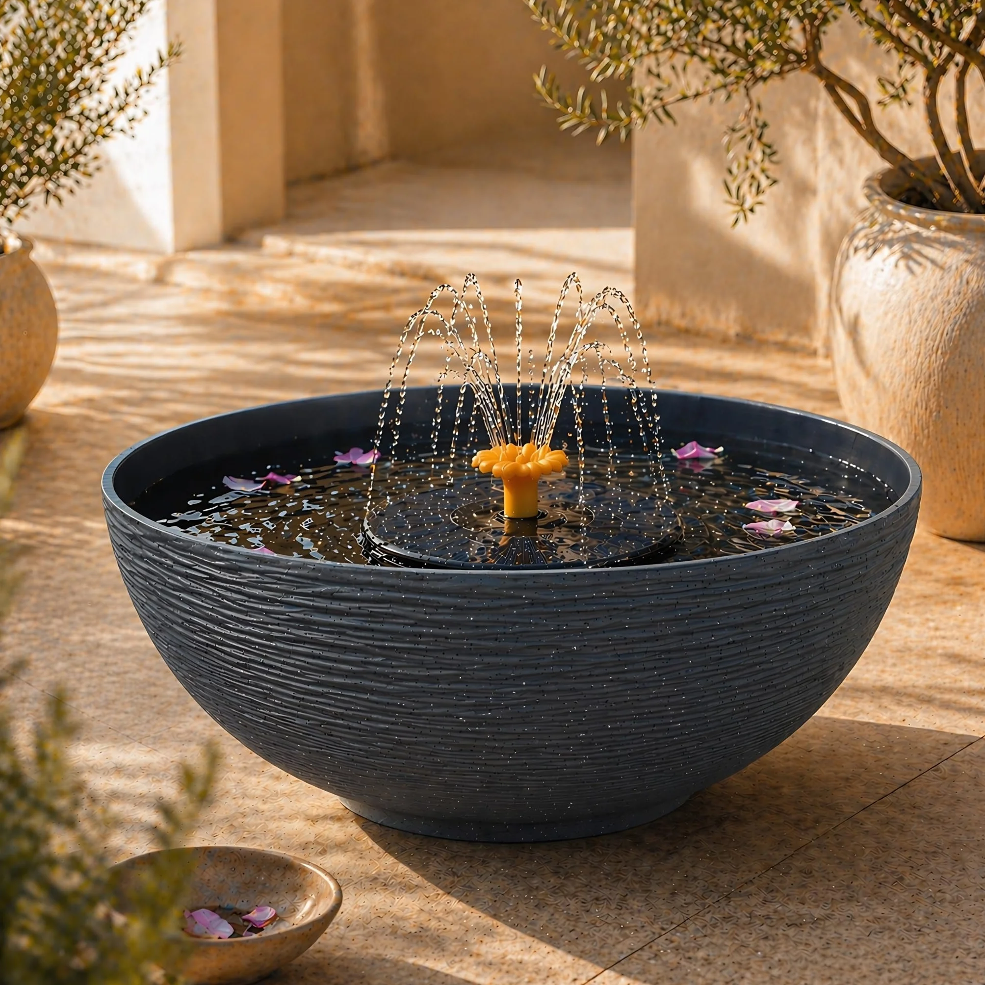 Fuente solar para exteriores antracita 45 cm jardin HOME & HOBBY