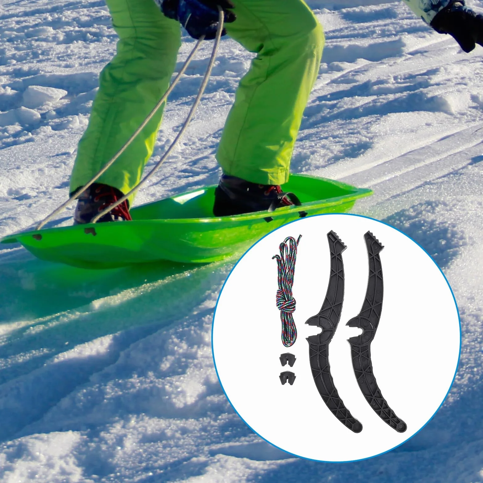 Manija de Freno de Snowboard Antideslizante para Esquí Accesorio de Trineo