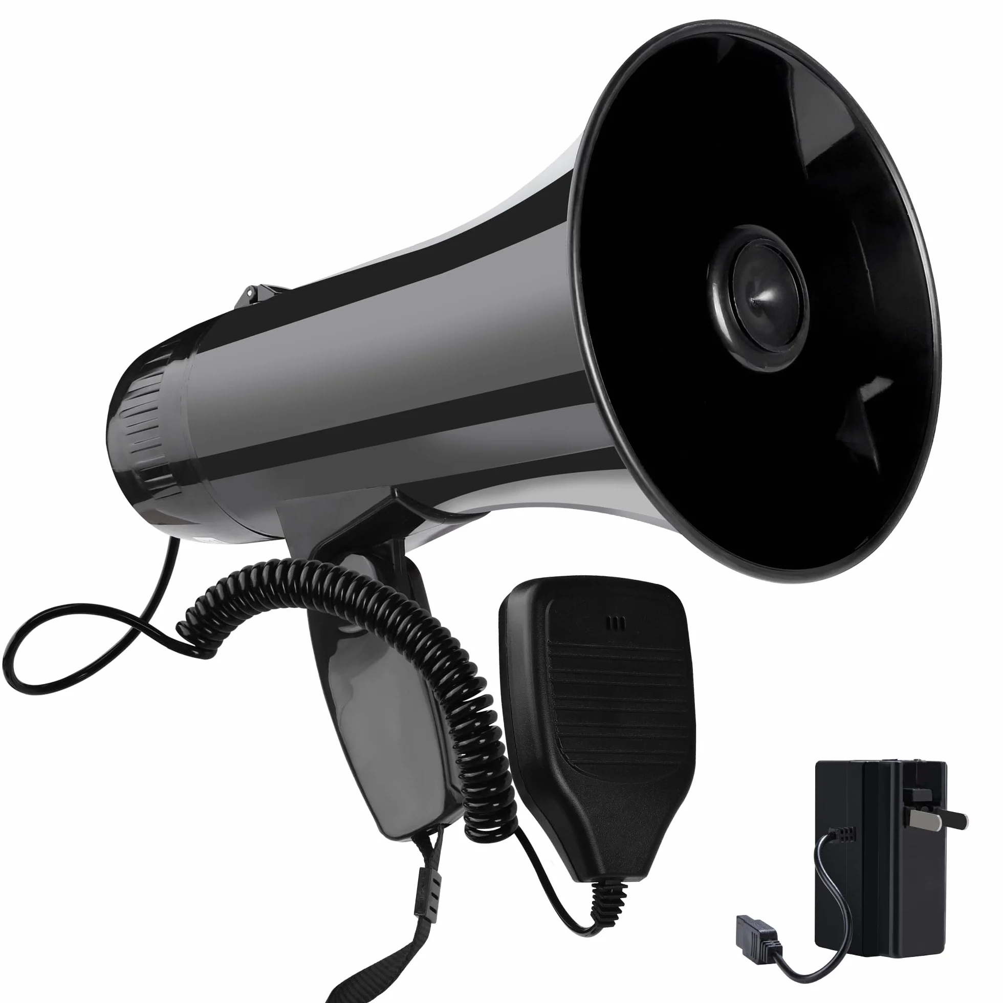 Megáfono Altavoz PA Bullhorn con Micrófono Desmontable, Sirena, USB y Grabación 240S
