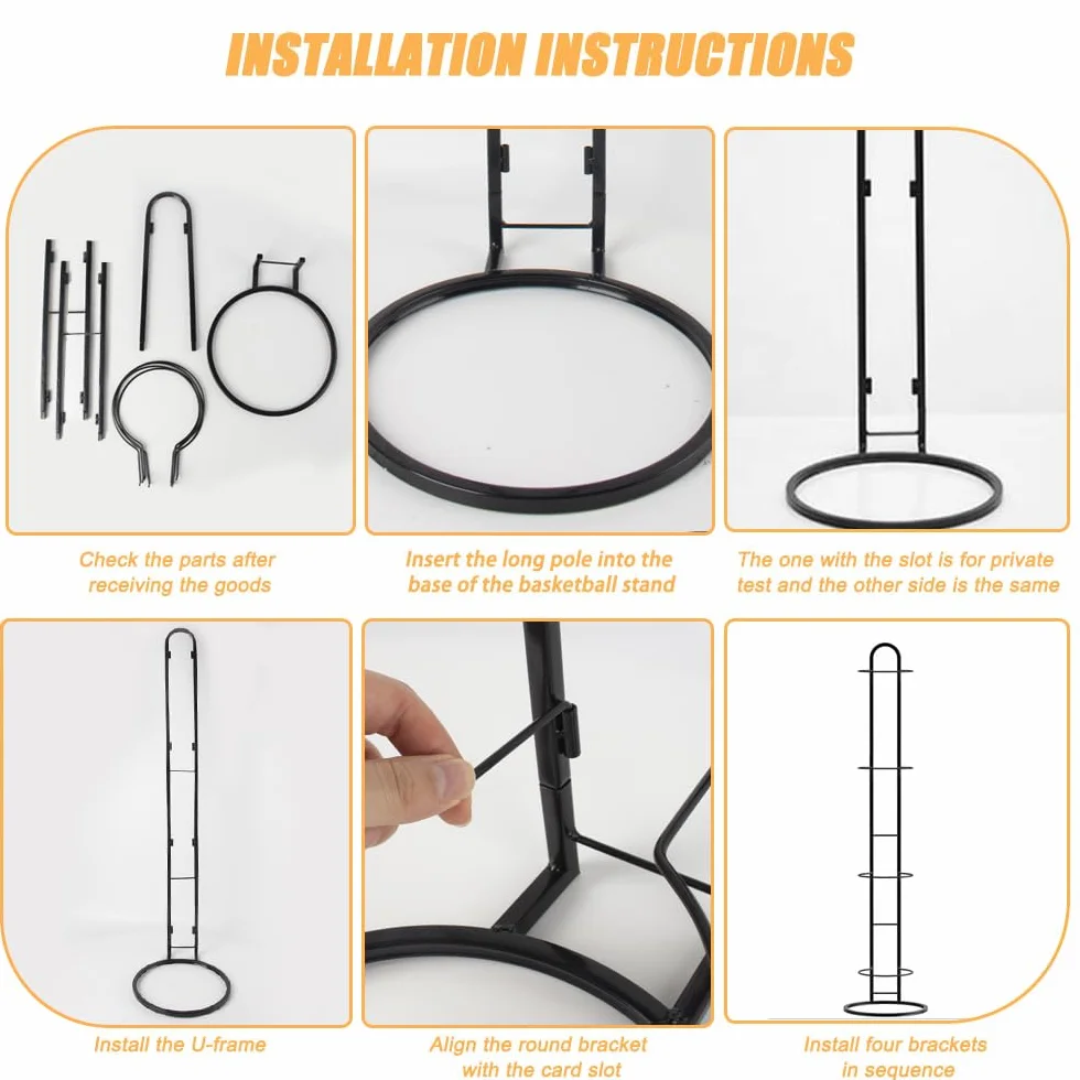 Soporte Vertical para Pelotas 4 Niveles, Estante de Almacenamiento Extraíble para Balones de Fútbol y Baloncesto
