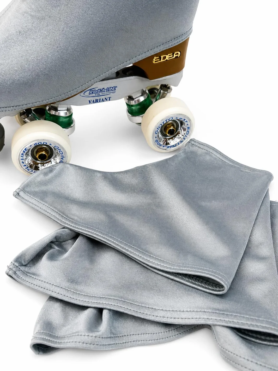 Cubre Patín para Niña y Mujer Funda Patinaje Hielo Artístico 180 Densidad Talla Universal Gris Oscuro Brillante
