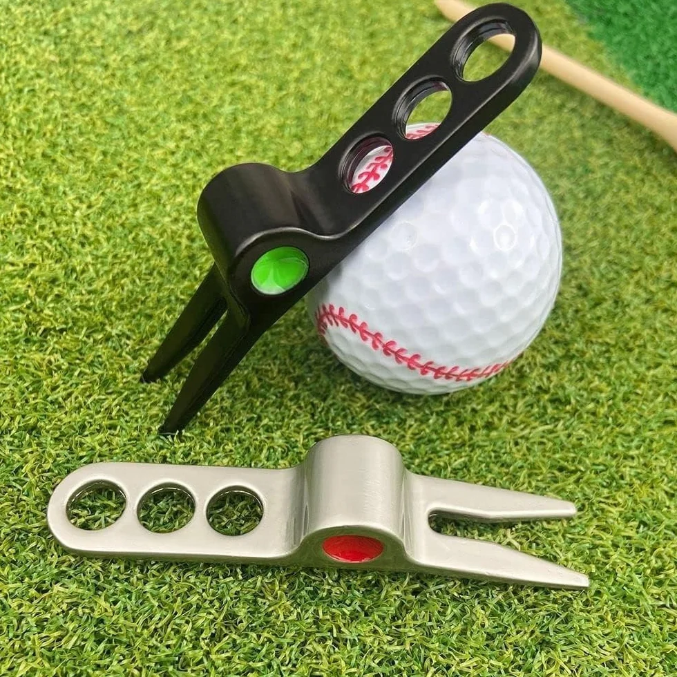 Herramienta de Reparación de Horquilla de Pelota de Golf Resistente Plata