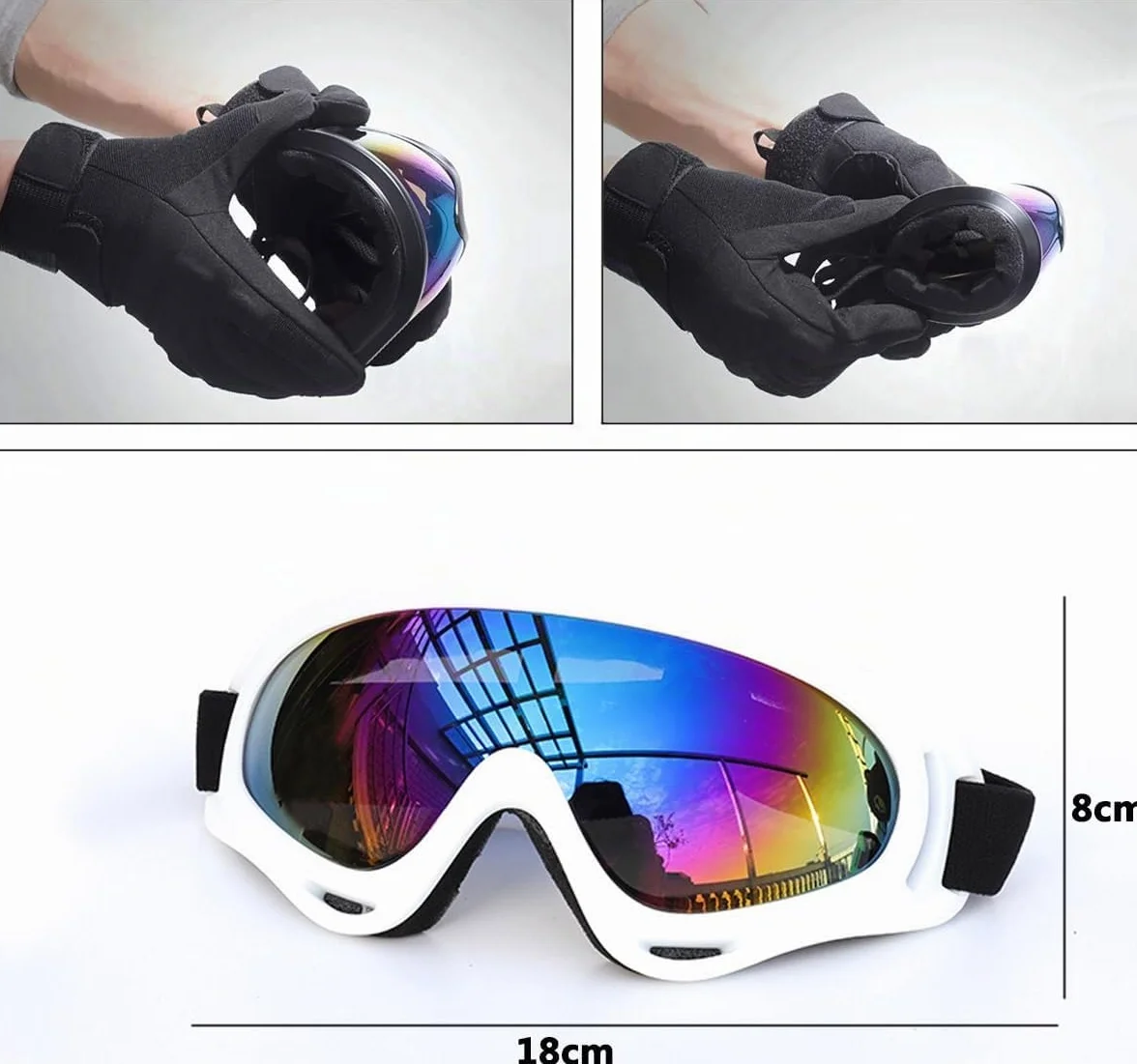 Gafas de esquí snowboard protección UV antiniebla compatibles casco motocross