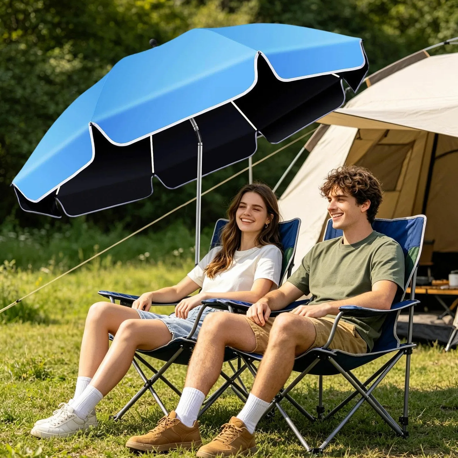 Sombrilla Para Silla De Playa Con Abrazadera,Sombra Con Clip Ajustable 360° Y Protección UV | Sombrilla De Pesca Con Abrazadera - Exteriores Camping Playa Jardín Pesca Patio Trasero Balcón Vacaciones