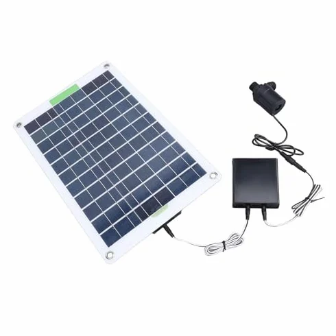 KIT de Bomba de Agua Solar de 100 W, Bomba de Fuente de Agua con Energía Solar, con Caja de Almacenamiento de Energía, para Estanques de Baño de Pájaros, Estanque de Peces de