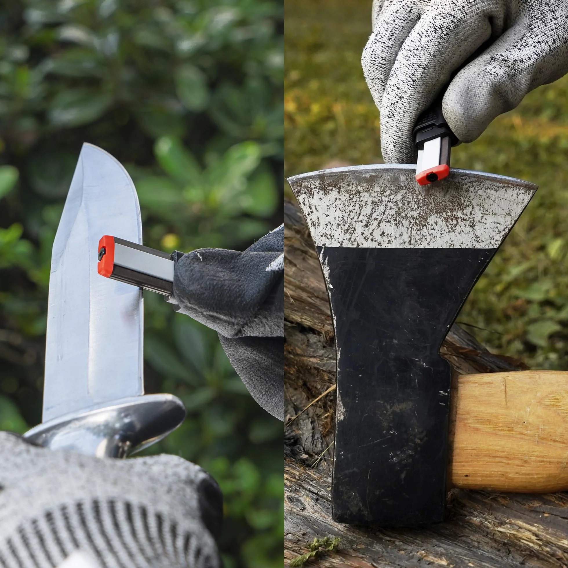 SHARPAL 129N Afiladora para hachas y cuchillas de herramientas de jardín, podaderas, tijeras cortasetos, hachas, machetes, cuchillas de cortacéspedes
